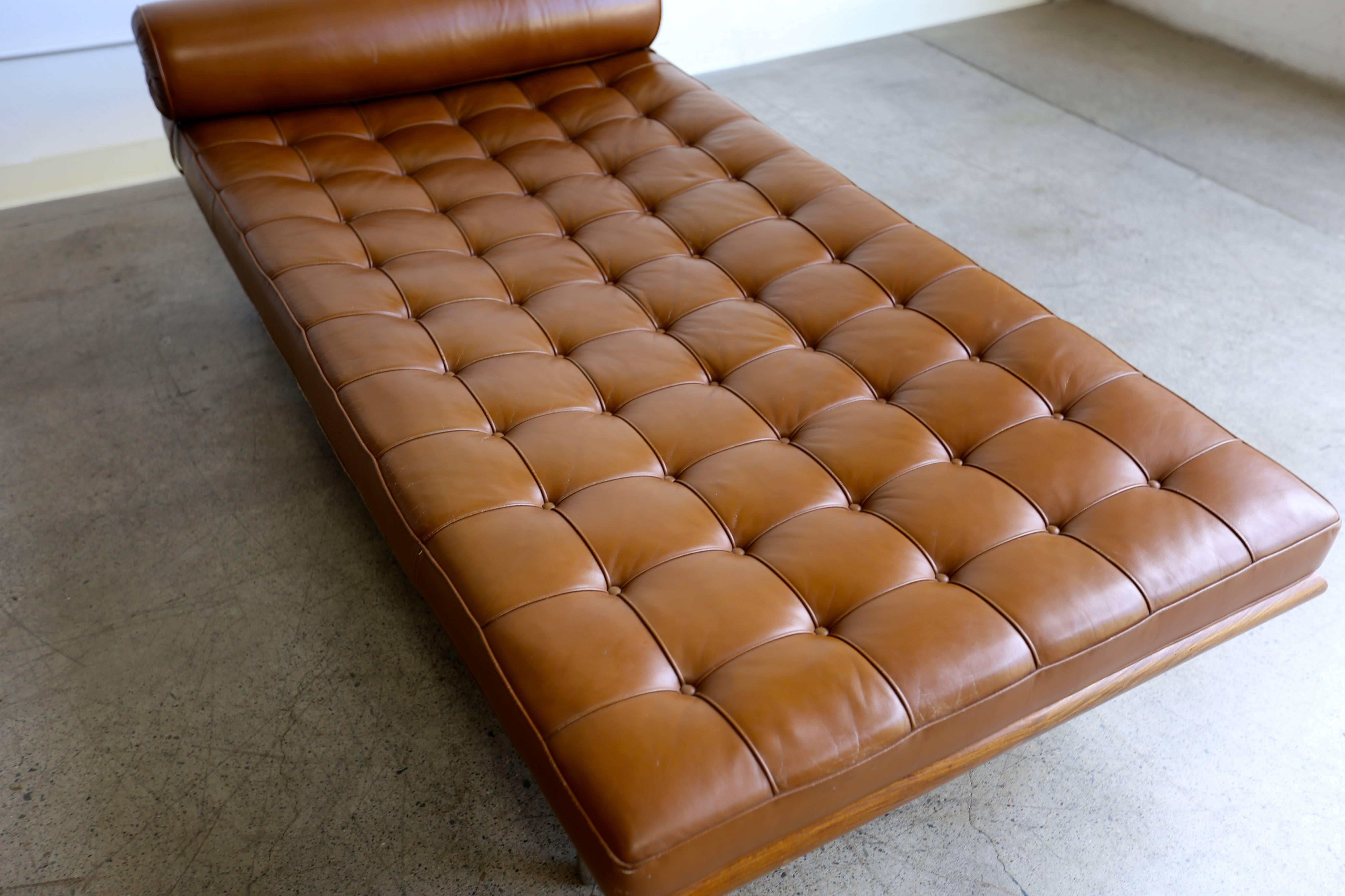 American Rosewood and Leather Barcelona Daybed by Ludwig Mies van der Rohe