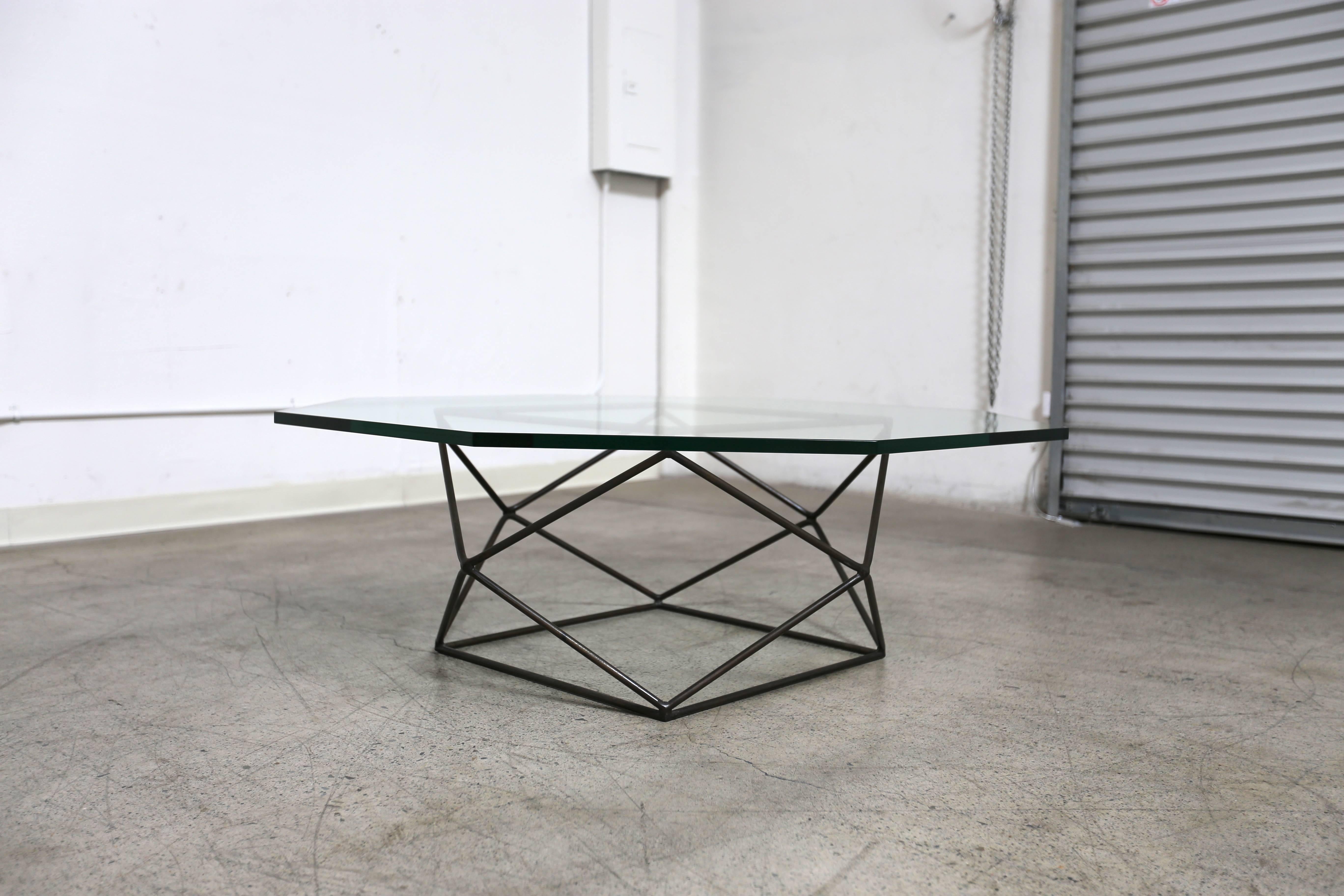 Glass Geometric Coffee Table by Milo Baughman
