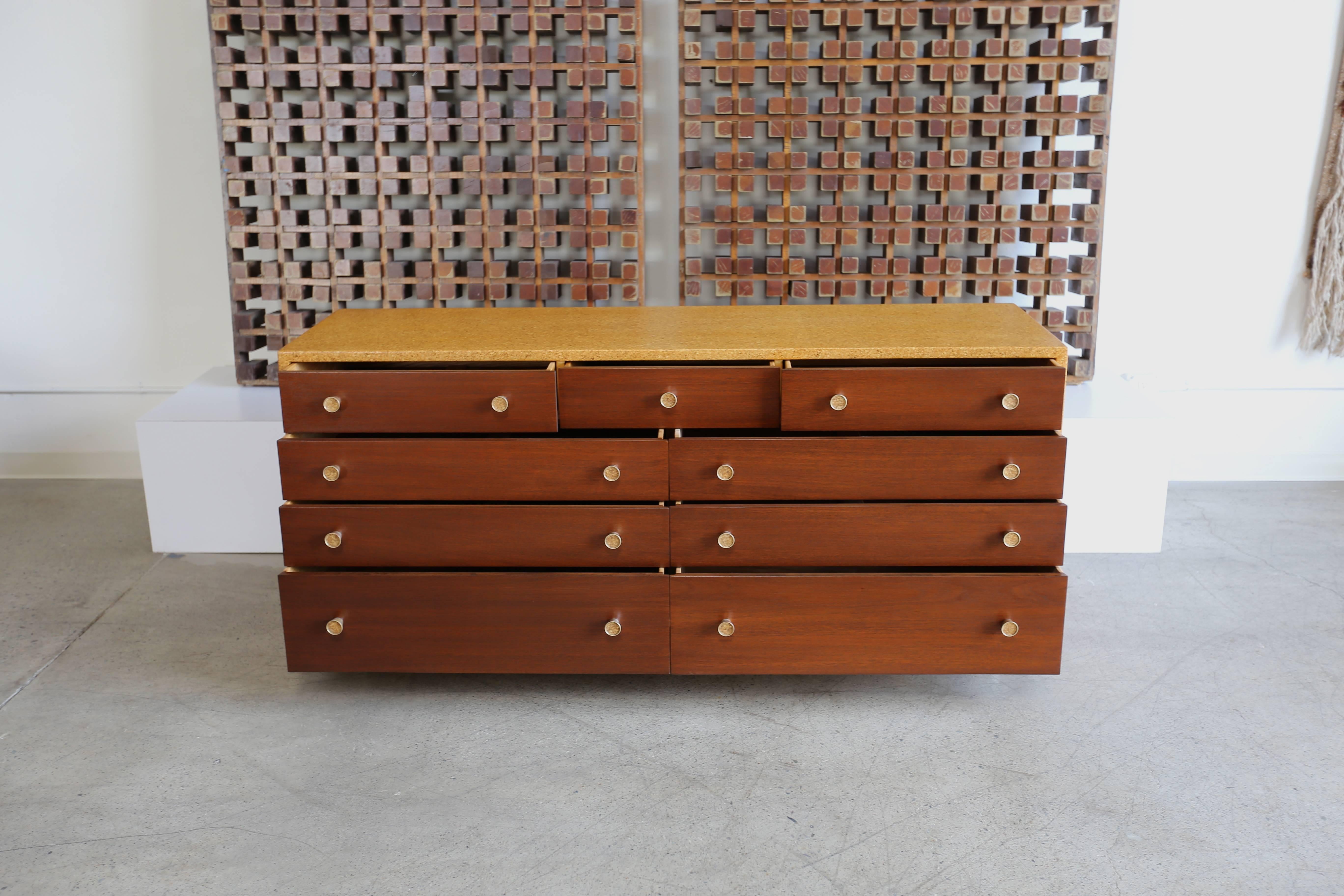 Cork and Mahogany Dresser by Paul Frankl 1