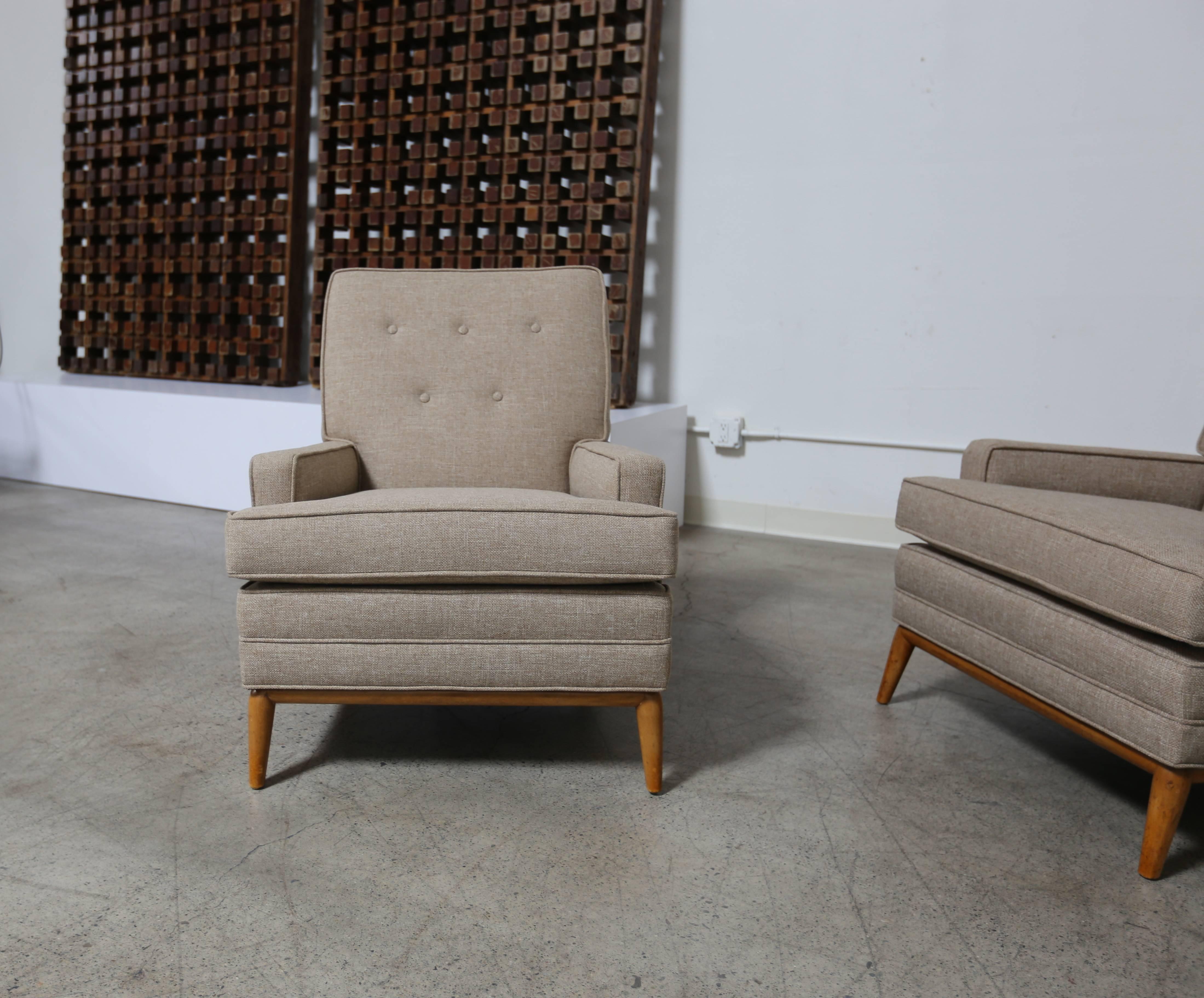 Wood Classic Pair of Lounge Chairs by T.H. Robsjohn-Gibbings