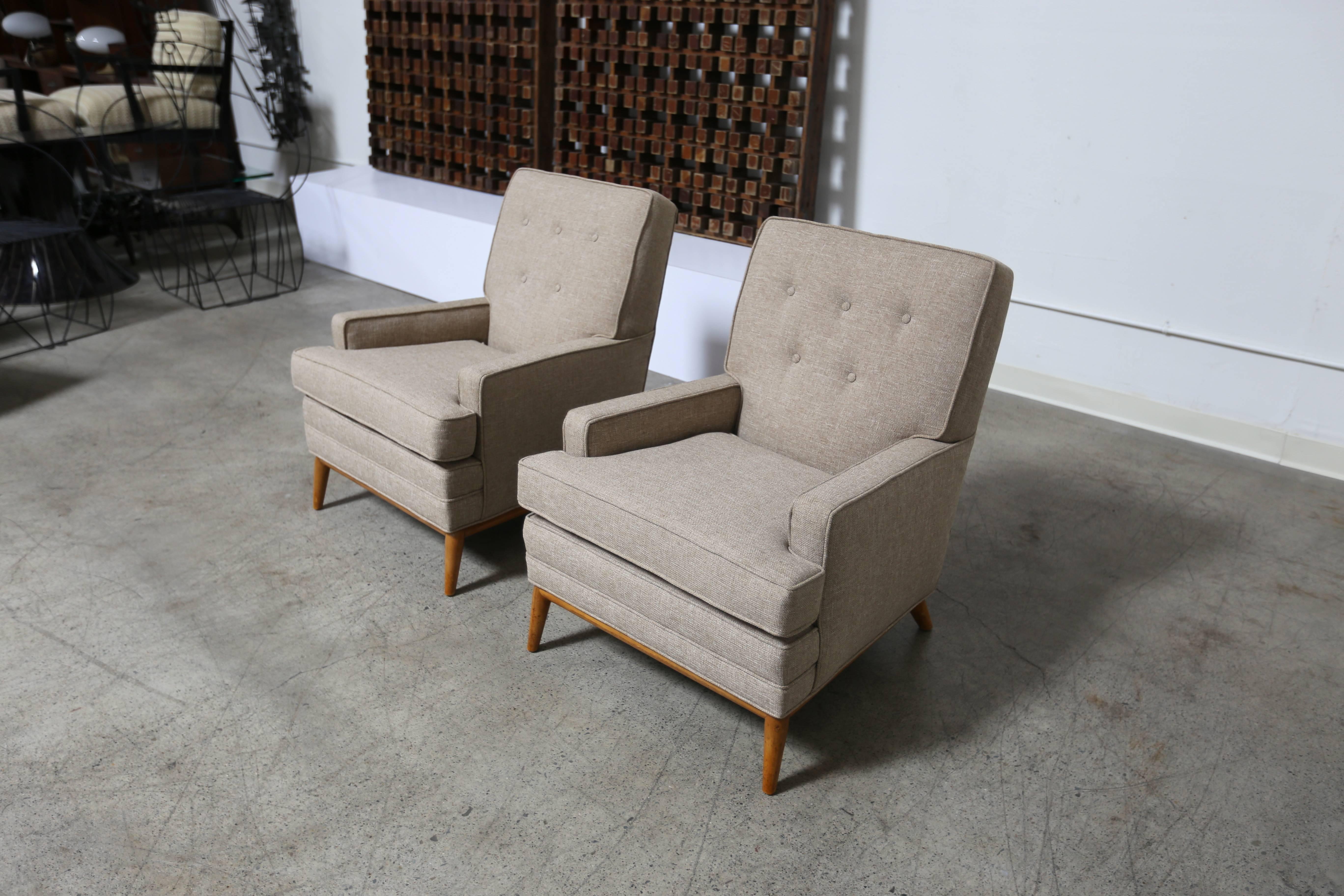 Mid-Century Modern Classic Pair of Lounge Chairs by T.H. Robsjohn-Gibbings