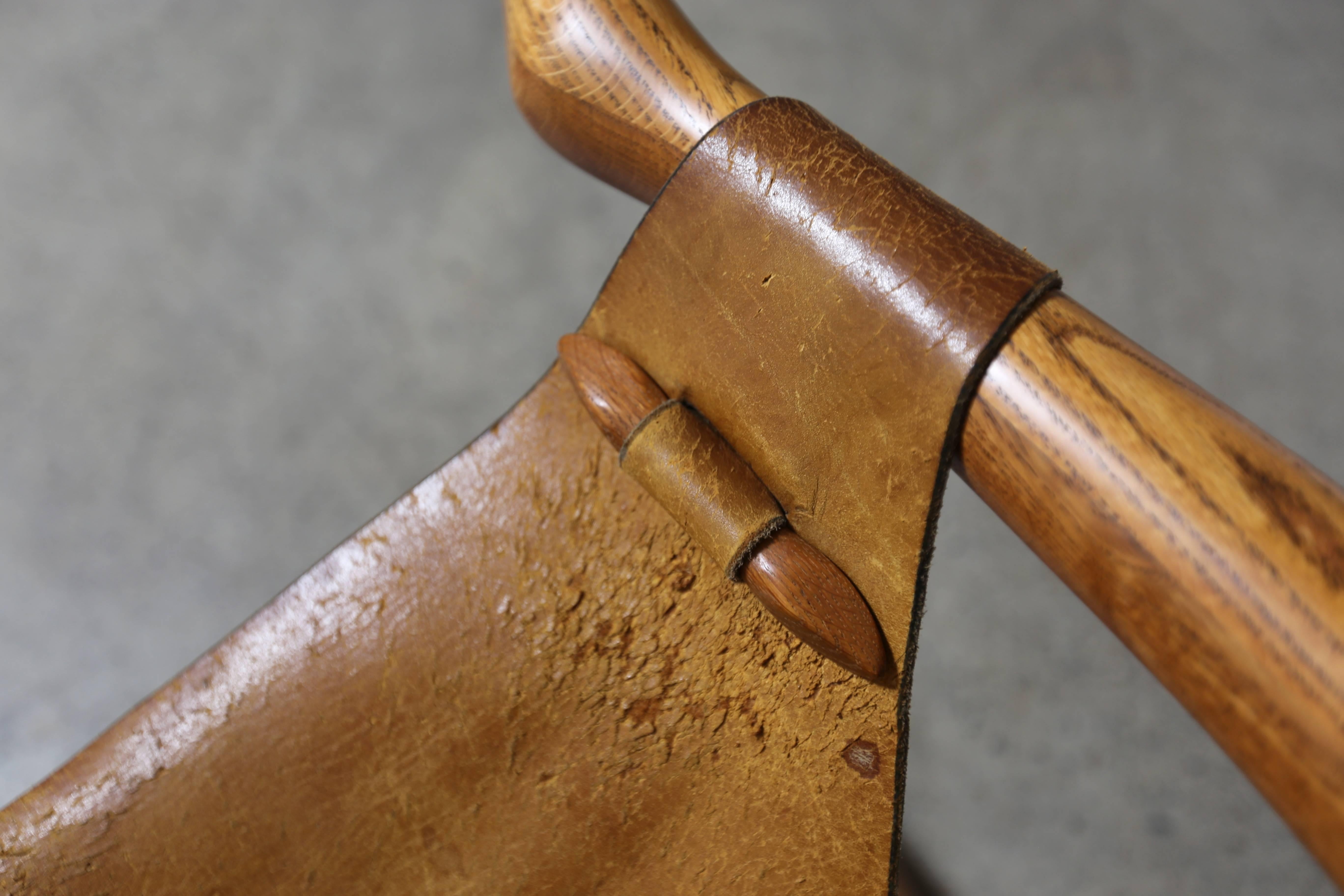 Leather Studio Crafted Lounge Chair by Californian Woodworker Tim Crowder = MOVING SALE!