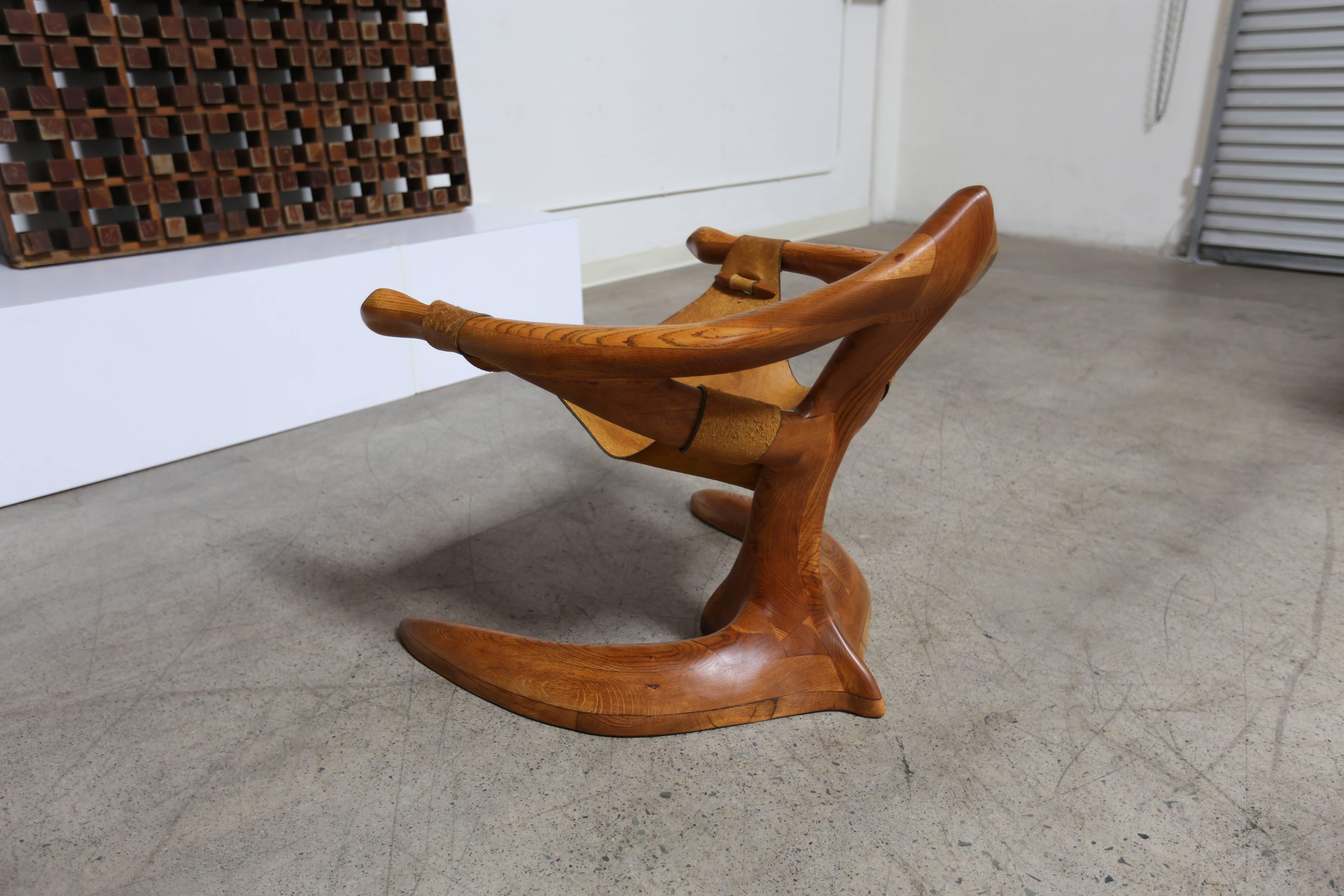 Studio crafted lounge chair by Californian woodworker Tim Crowder.