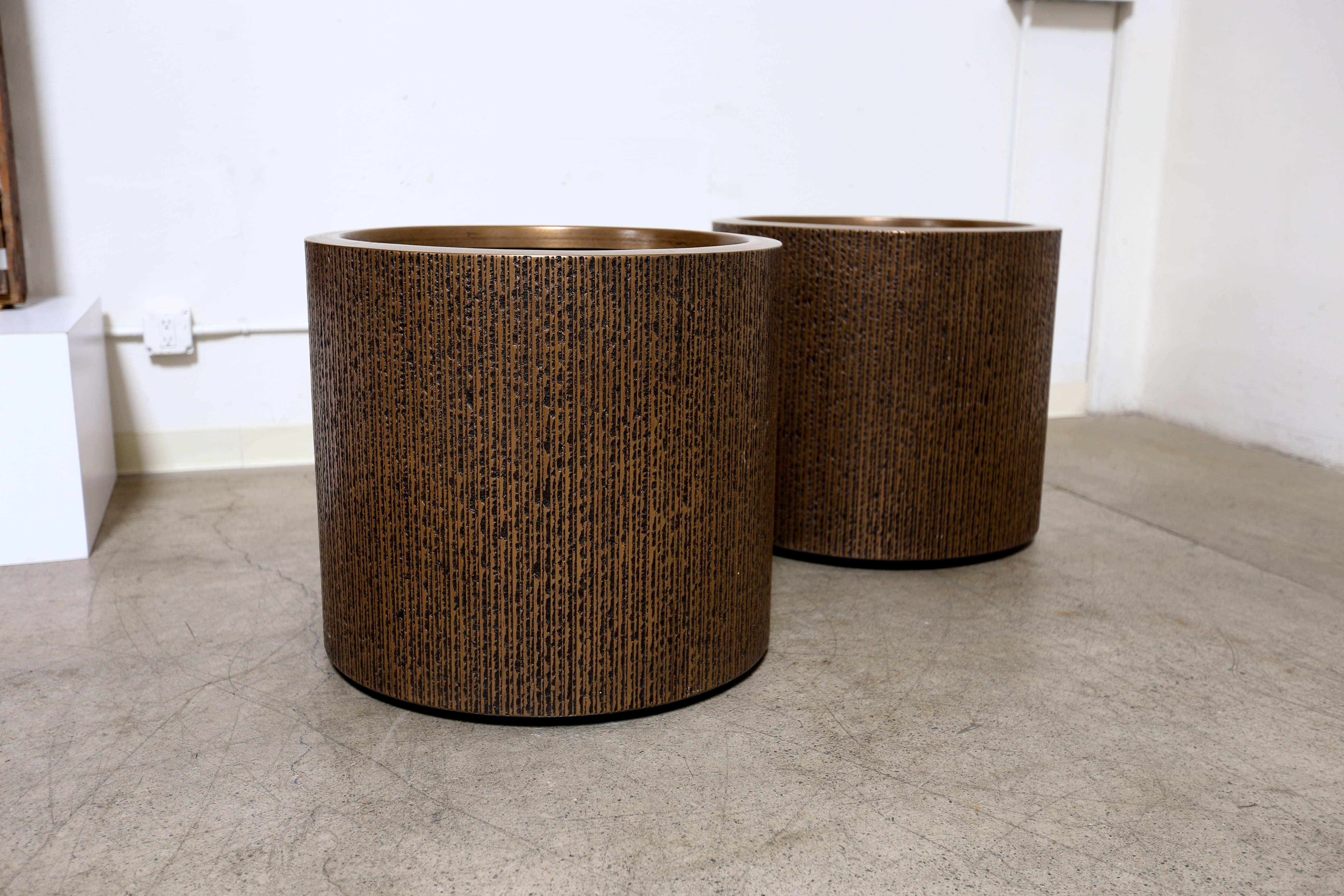 Large pair of sculptural planters by Forms and Surfaces.