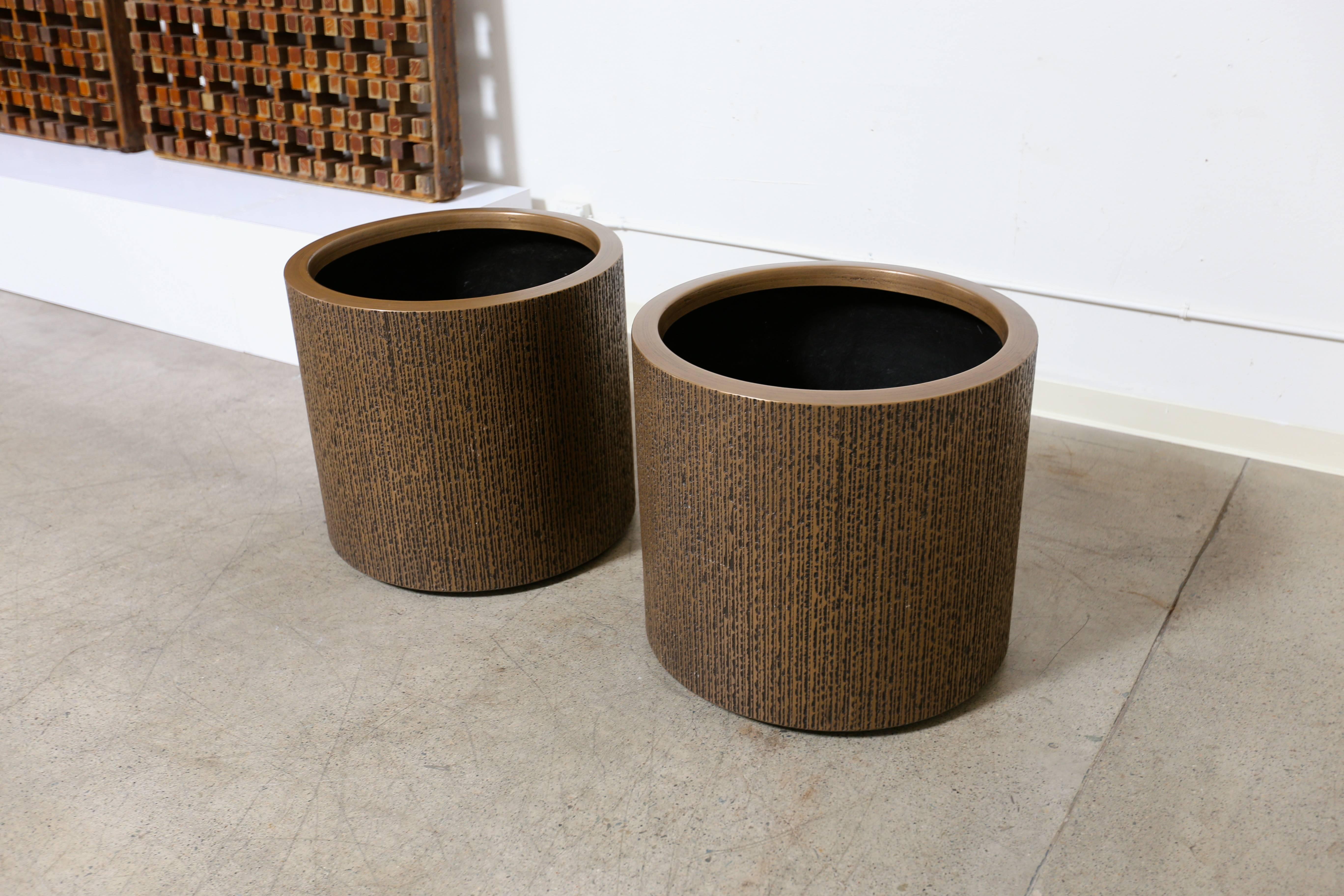 American Large Pair of Sculptural Planters by Forms and Surfaces