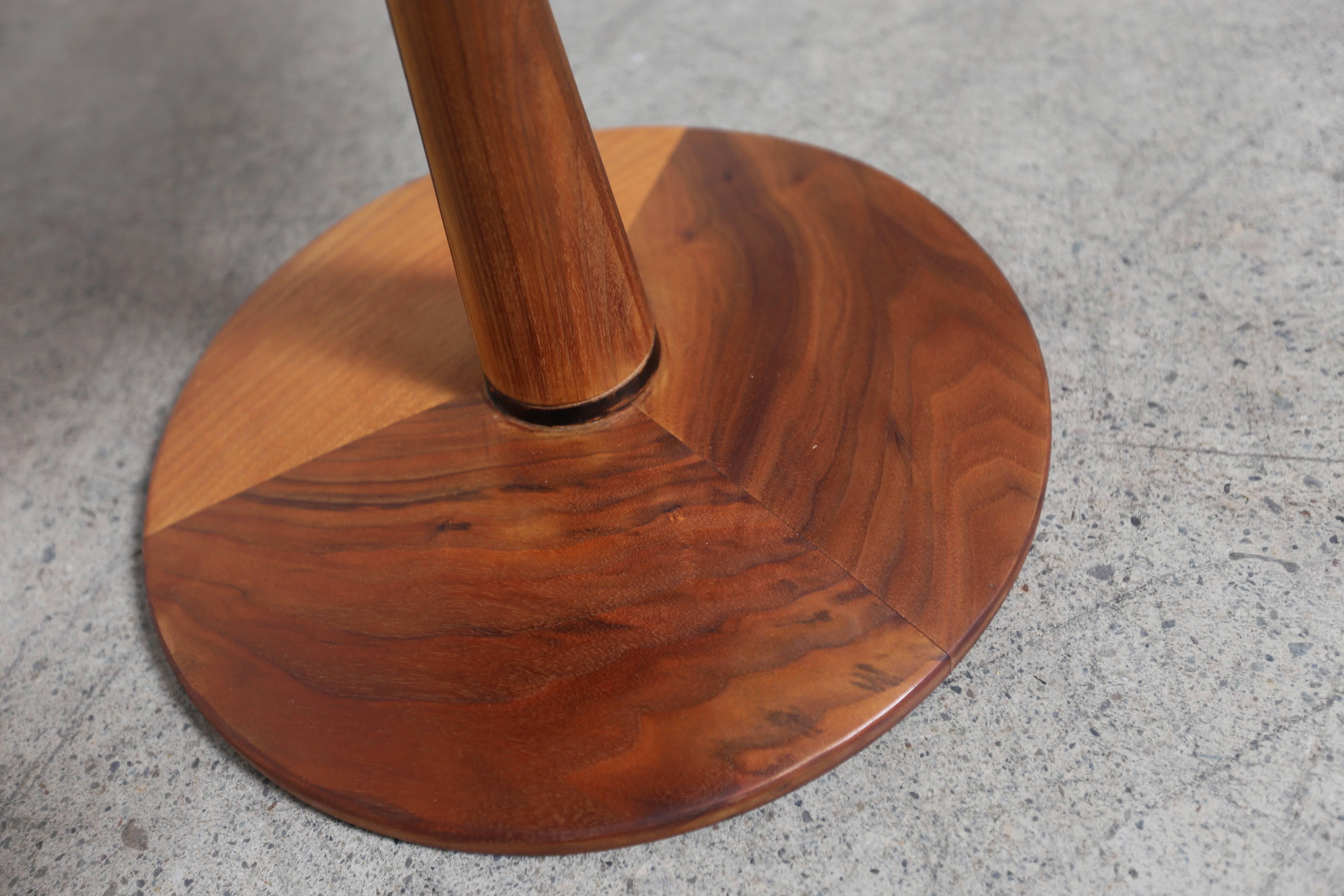 American Walnut and Leather Side Table by Kipp Stewart
