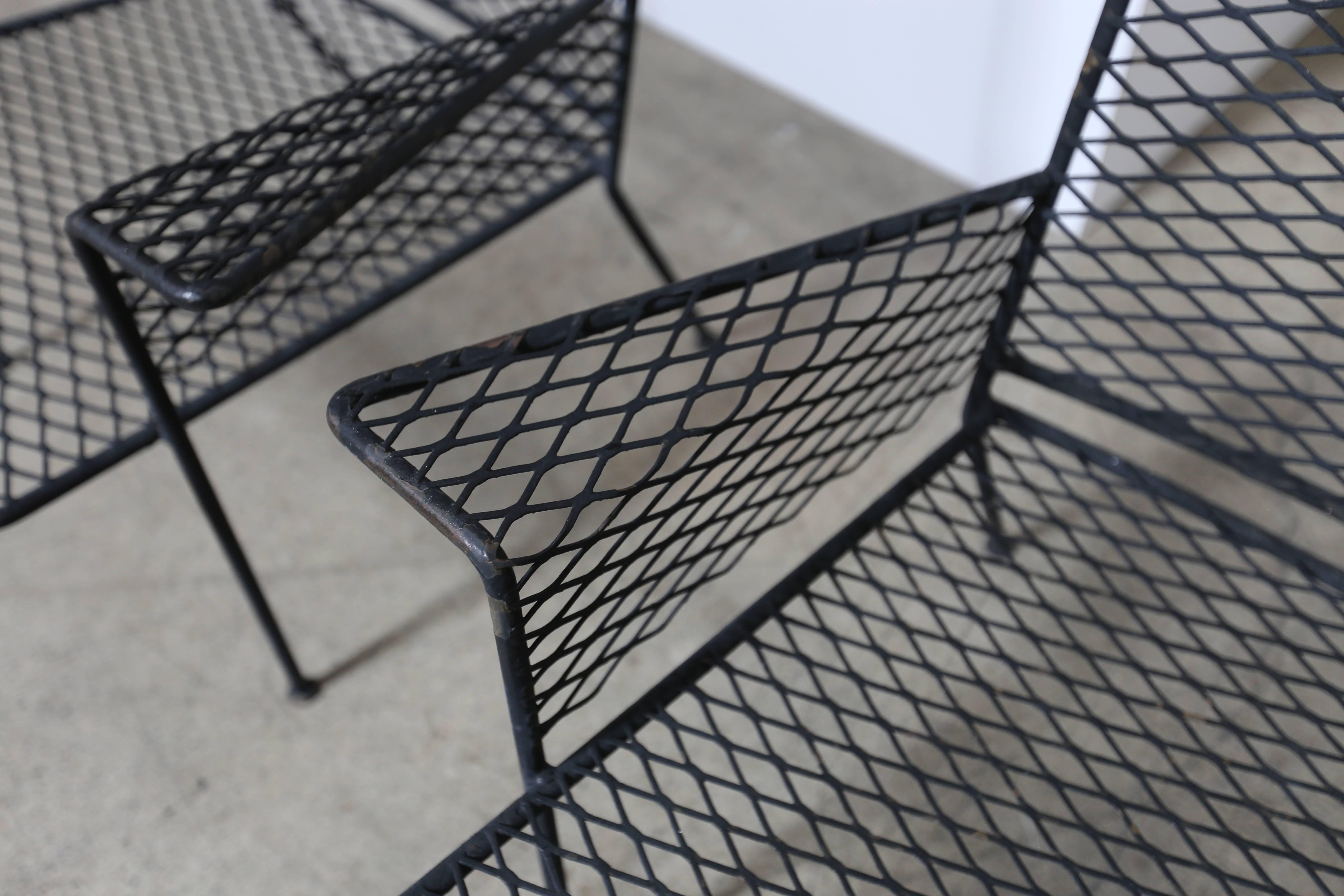 Iron Pair of Expanded Metal Chairs by Hendrik Van Keppel & Taylor Green
