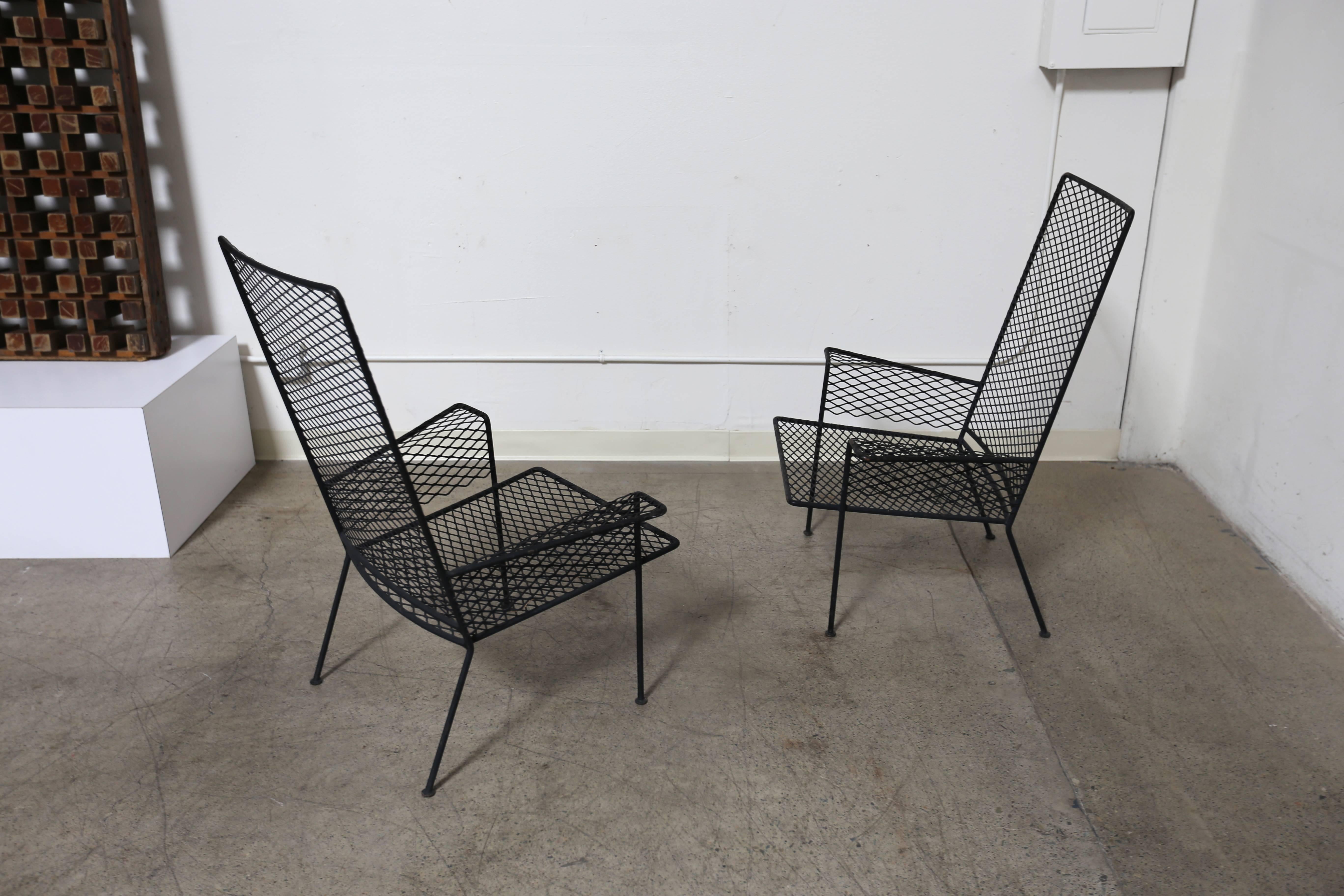 American Pair of Expanded Metal Chairs by Hendrik Van Keppel & Taylor Green
