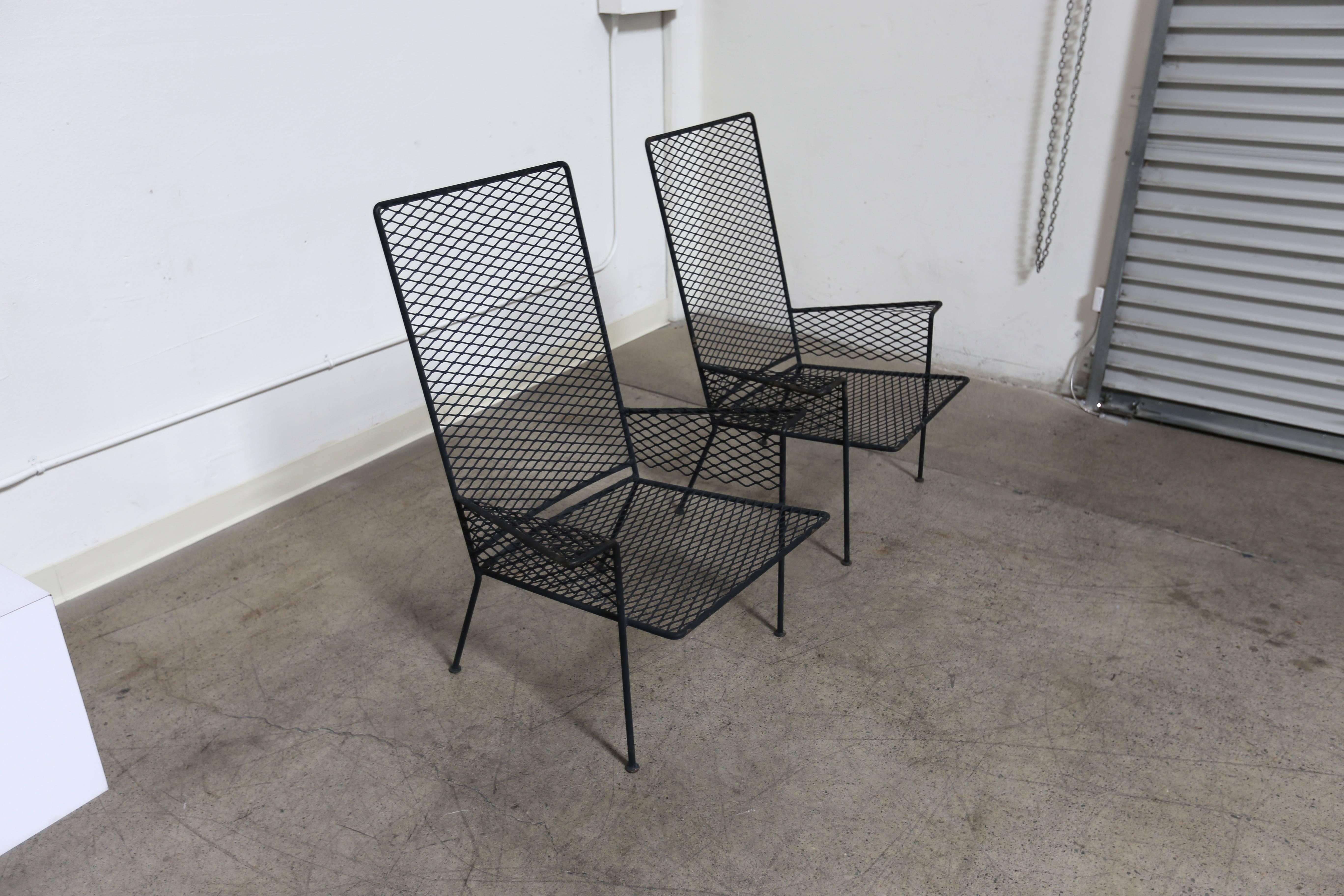 Mid-Century Modern Pair of Expanded Metal Chairs by Hendrik Van Keppel & Taylor Green
