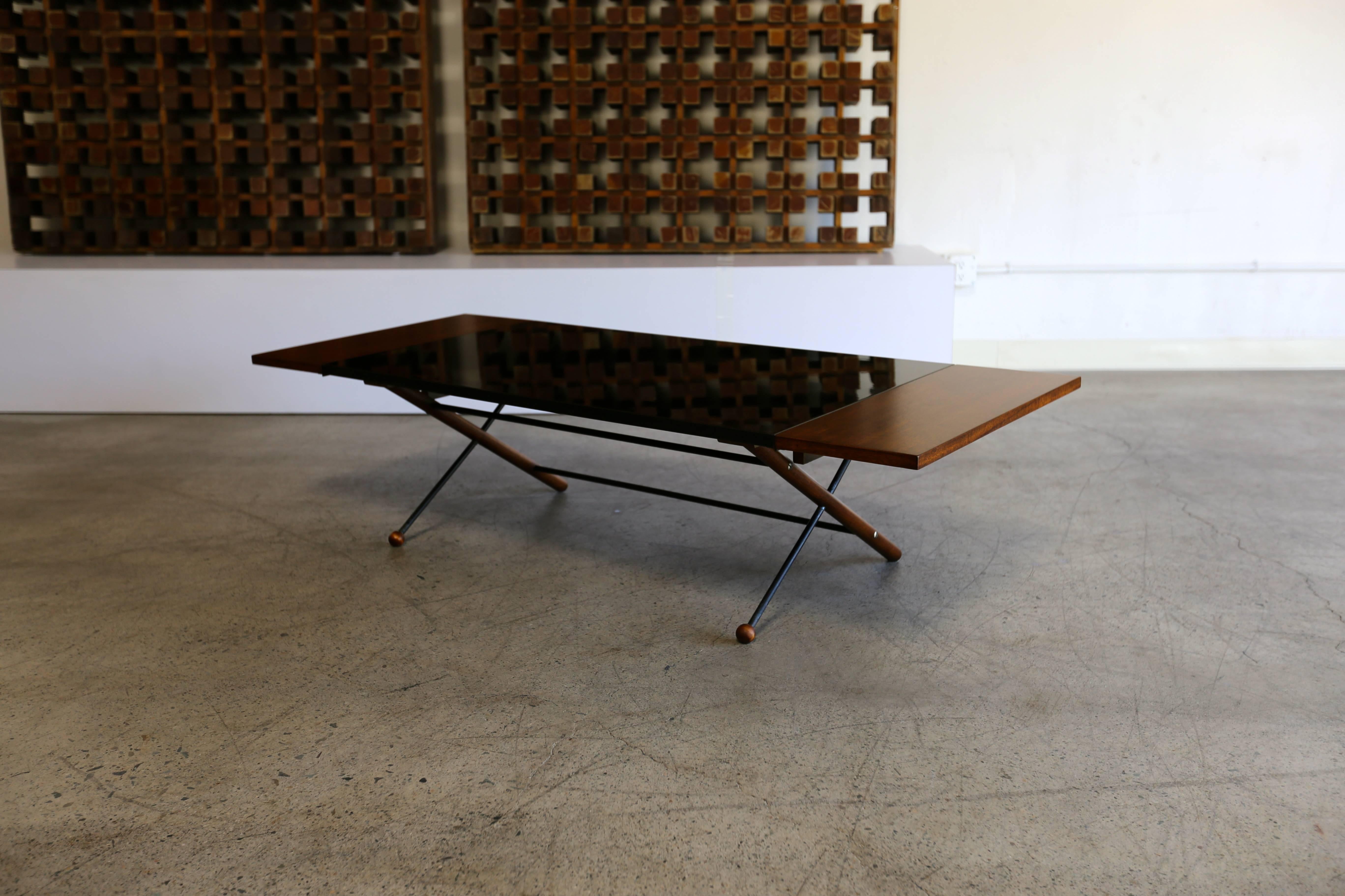 Rare drop-leaf coffee table by Greta Grossman for Glenn of California.