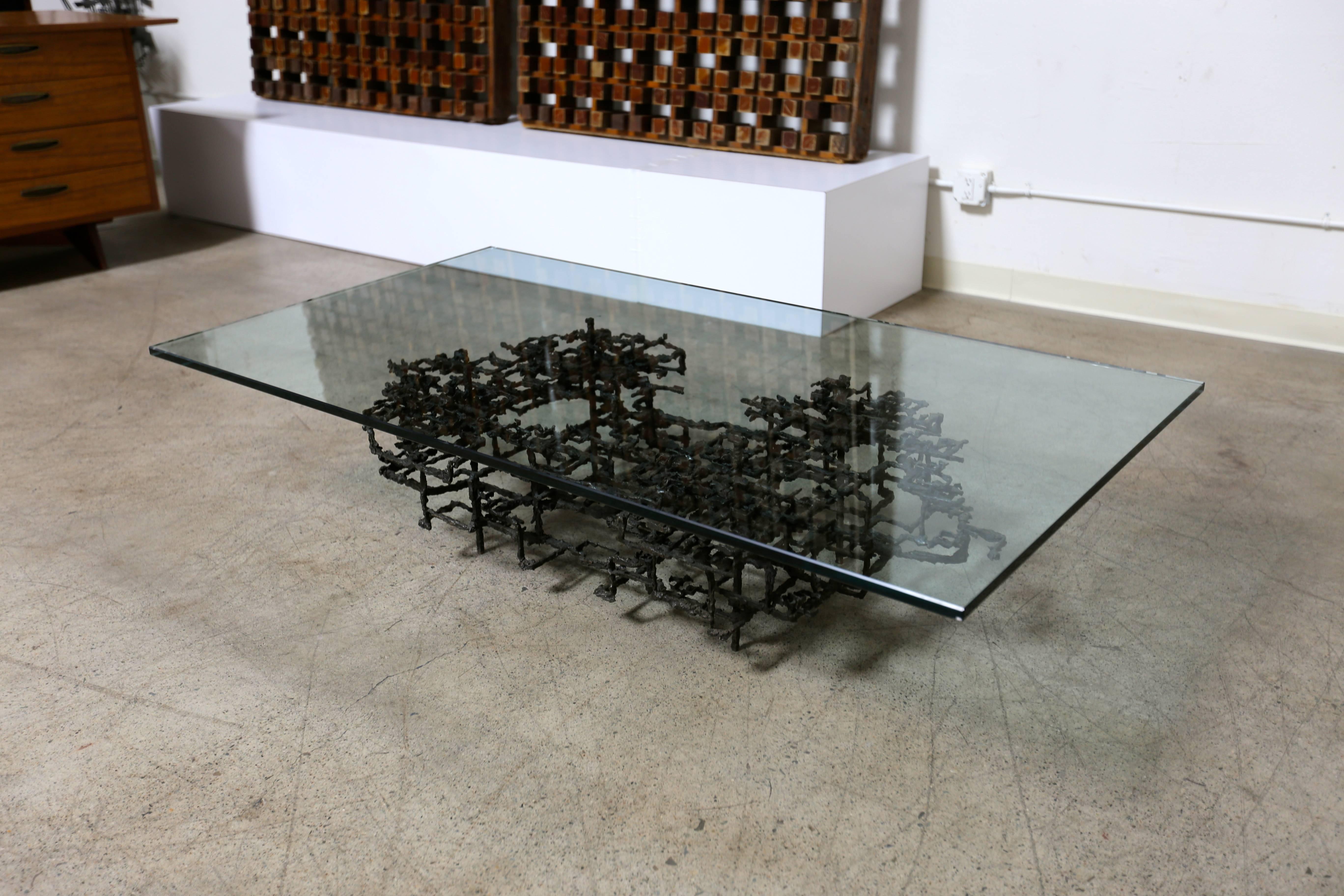Brutalist Sculptural Coffee Table by Daniel Gluck circa 1970 