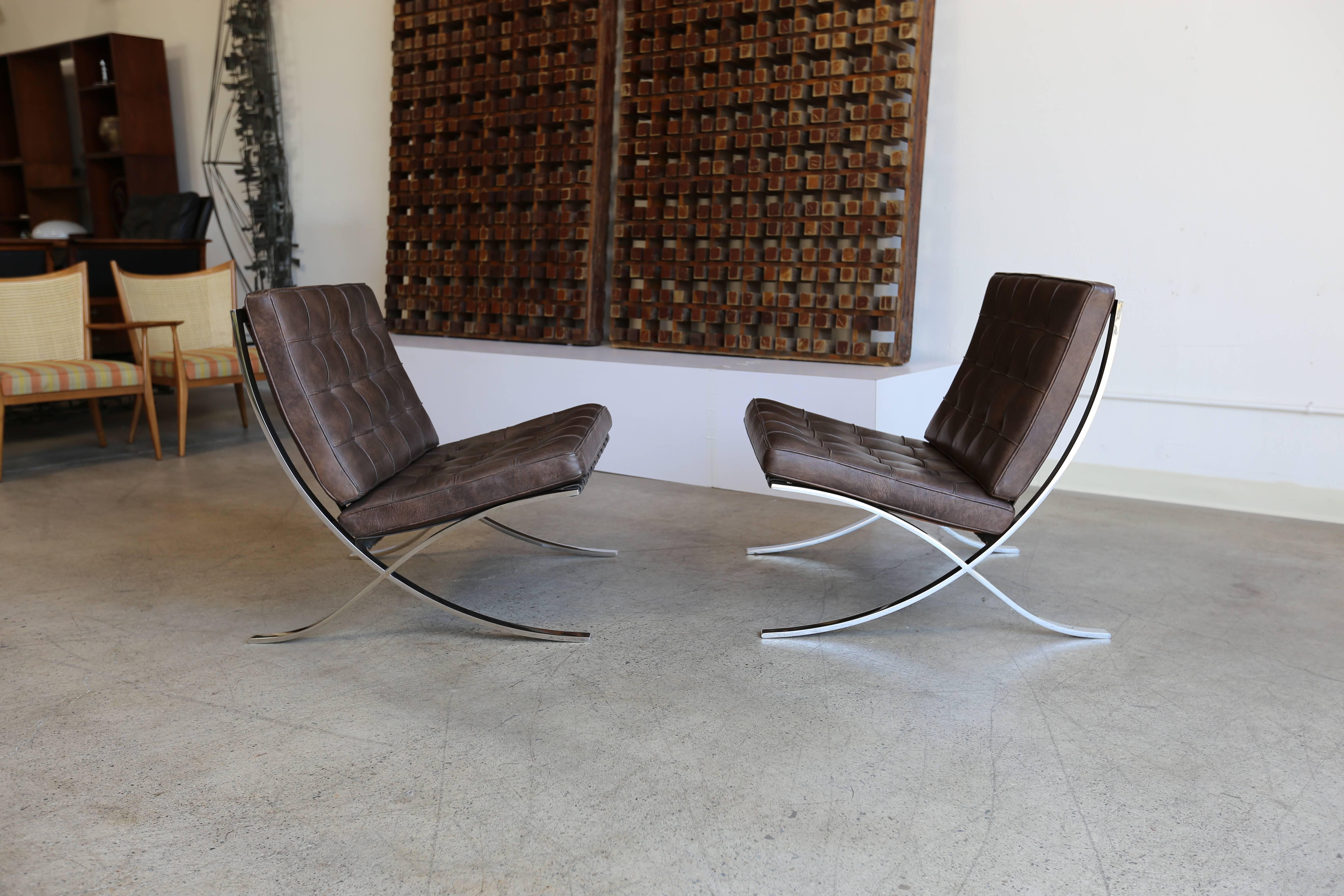 Rare Barcelona Chairs by Ludwig Mies van der Rohe for Gerald R. Griffith 2
