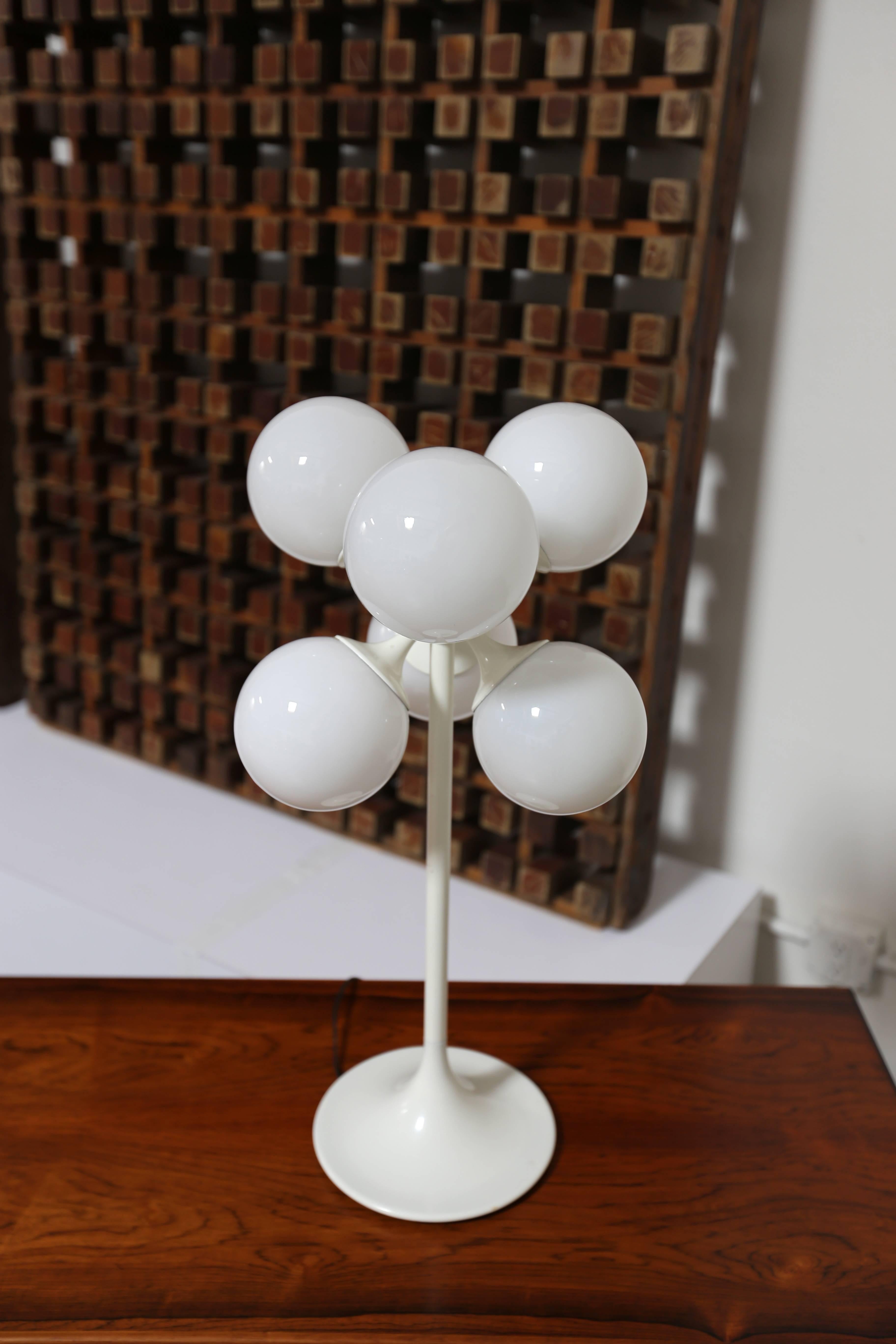 American White Globe Table Lamp by Lightolier