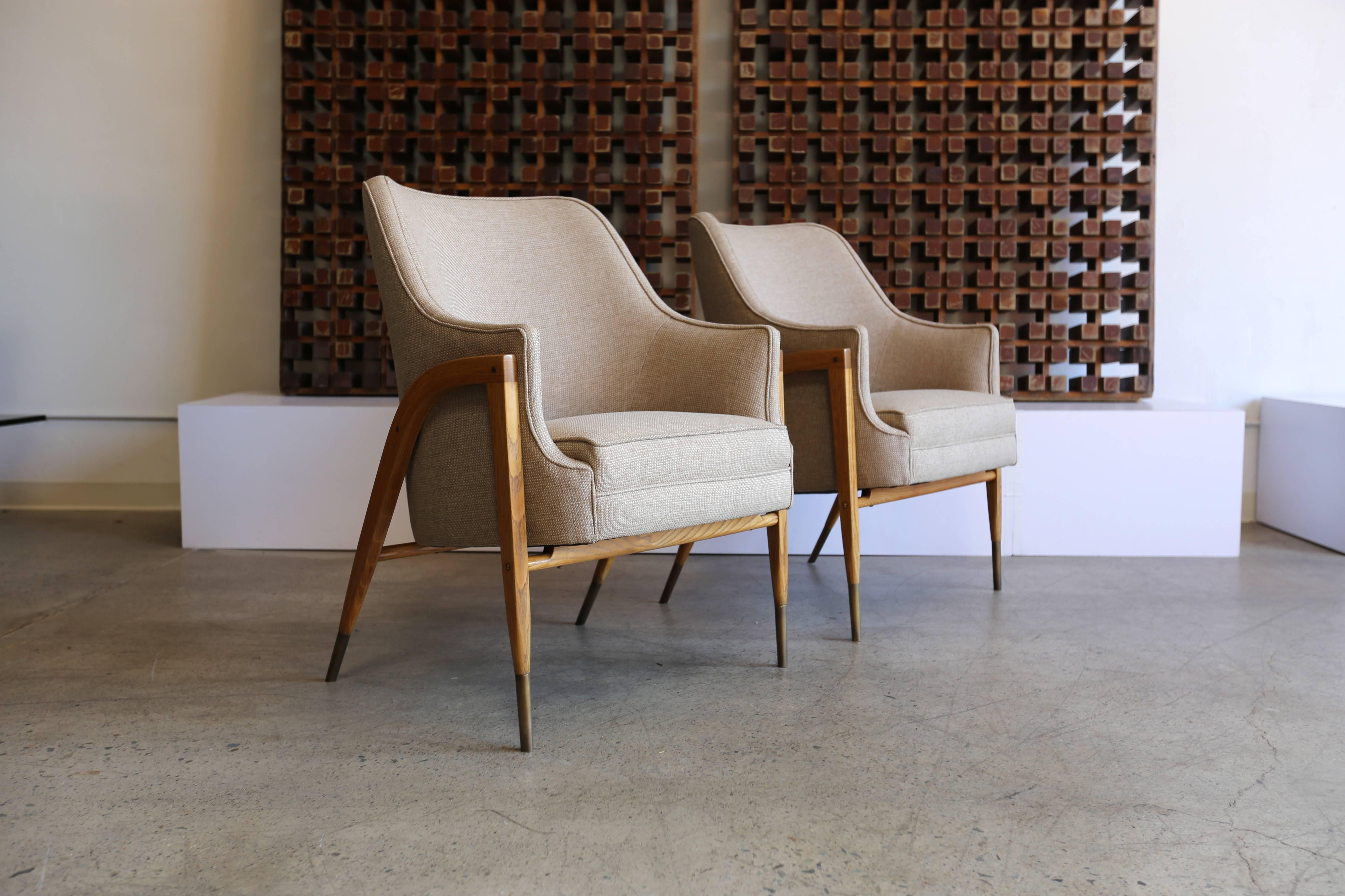 Rare pair of model # 5510 armchairs by Edward Wormley for Dunbar.