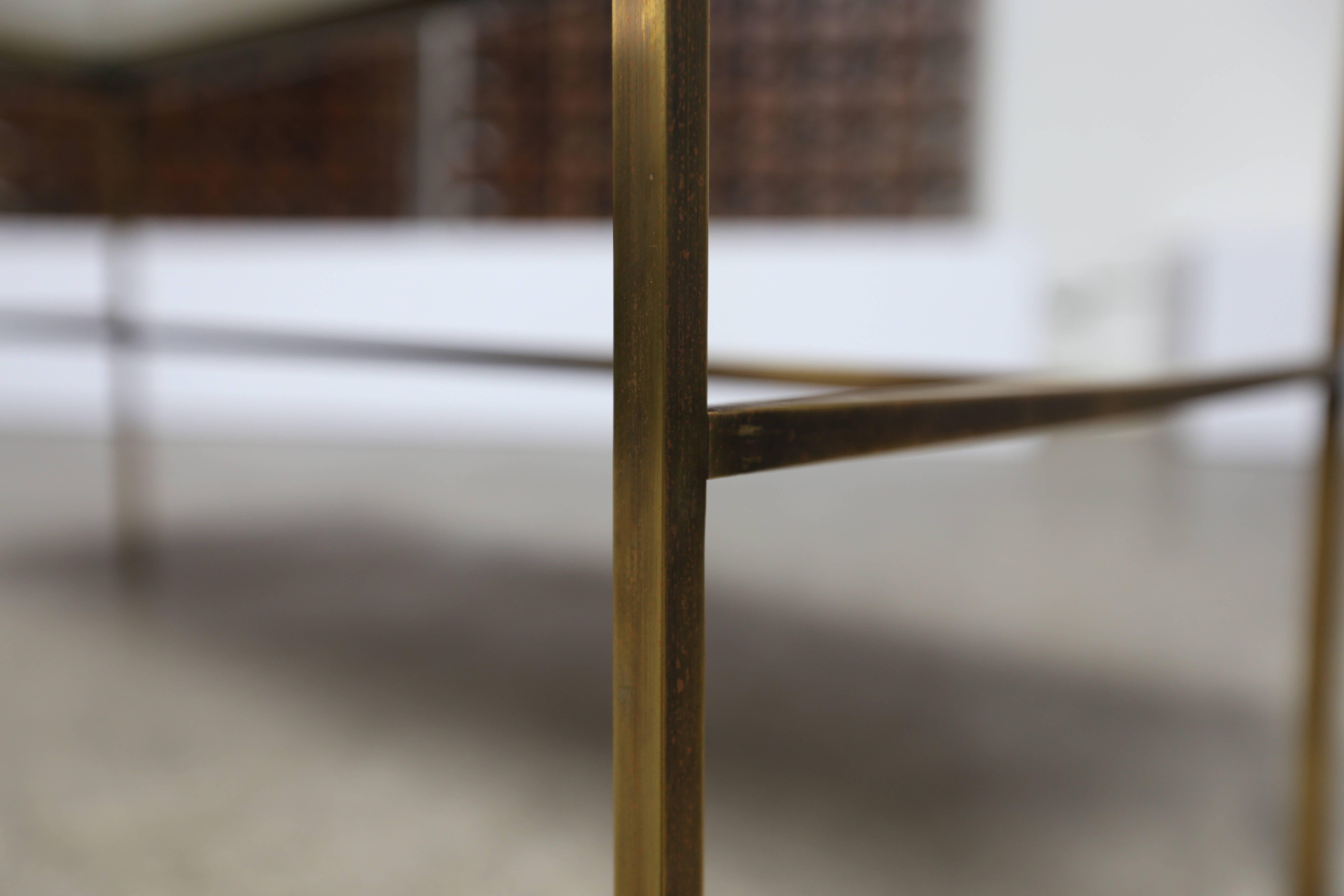 20th Century Brass and Vitrolite Console Table by Paul McCobb