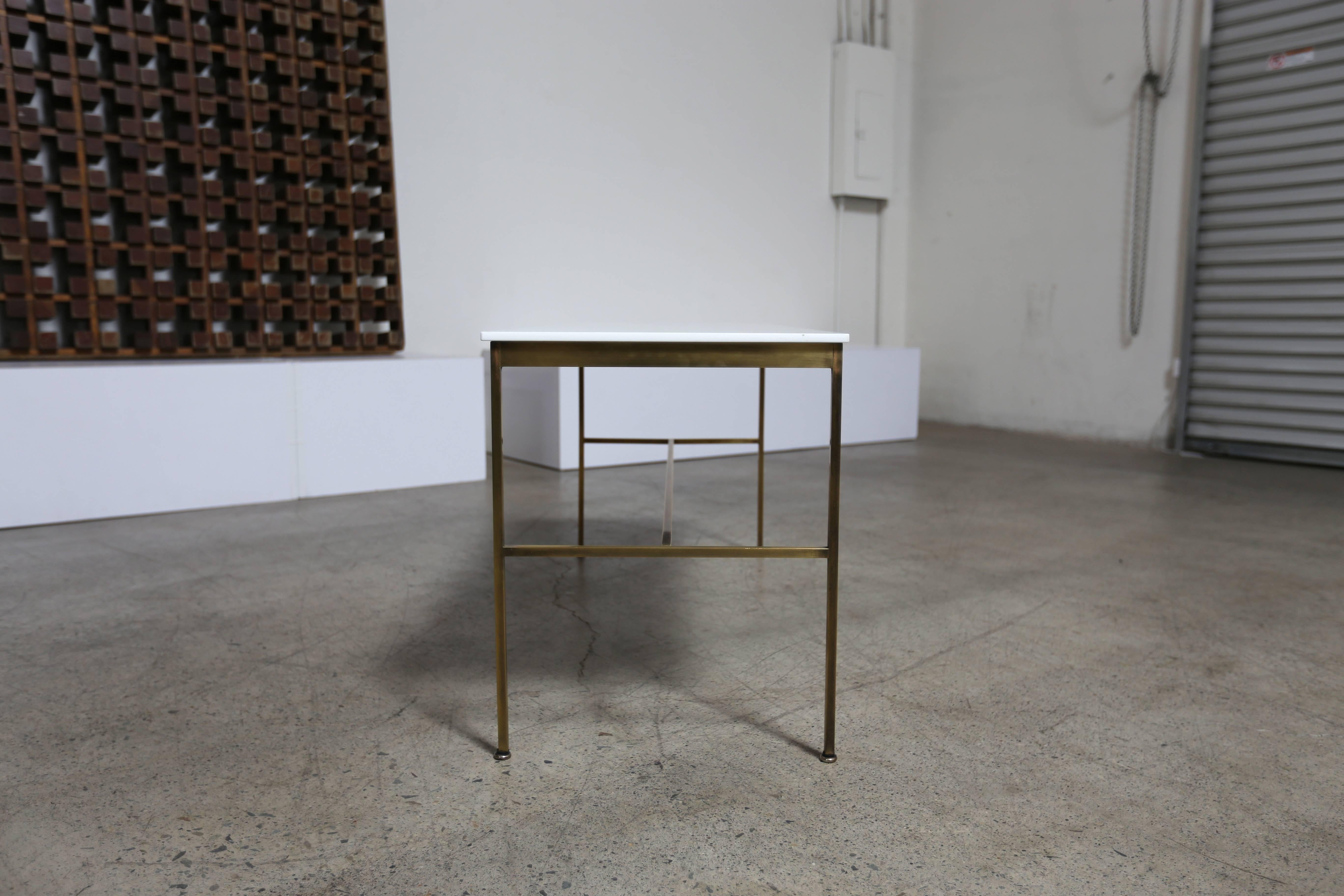 Brass and Vitrolite Console Table by Paul McCobb 2