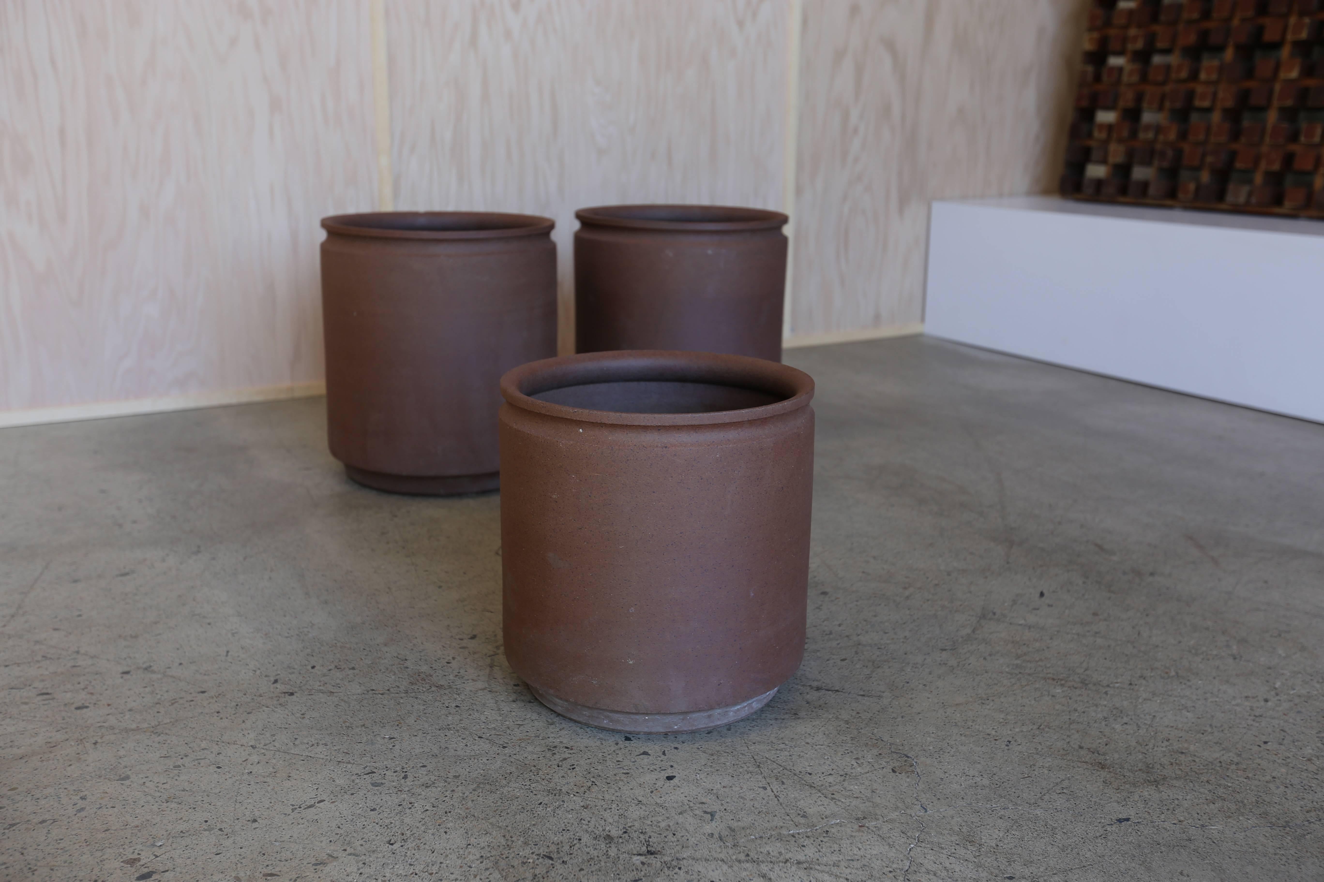 Mid-Century Modern Group of Three Ceramic Planters by David Cressey and Robert Maxwell