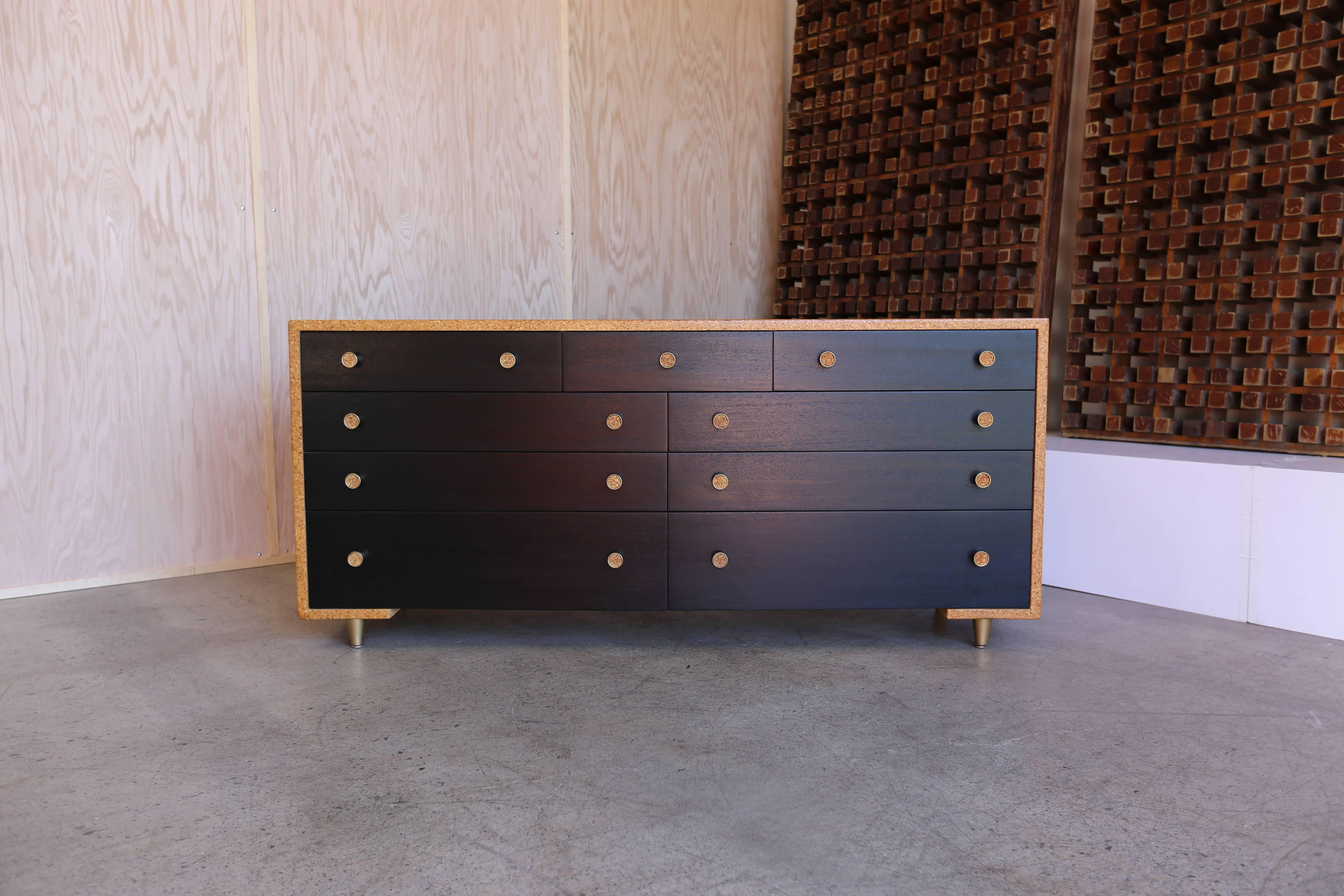 Cork dresser or chest of drawers by Paul Frankl for Johnson Furniture Co.