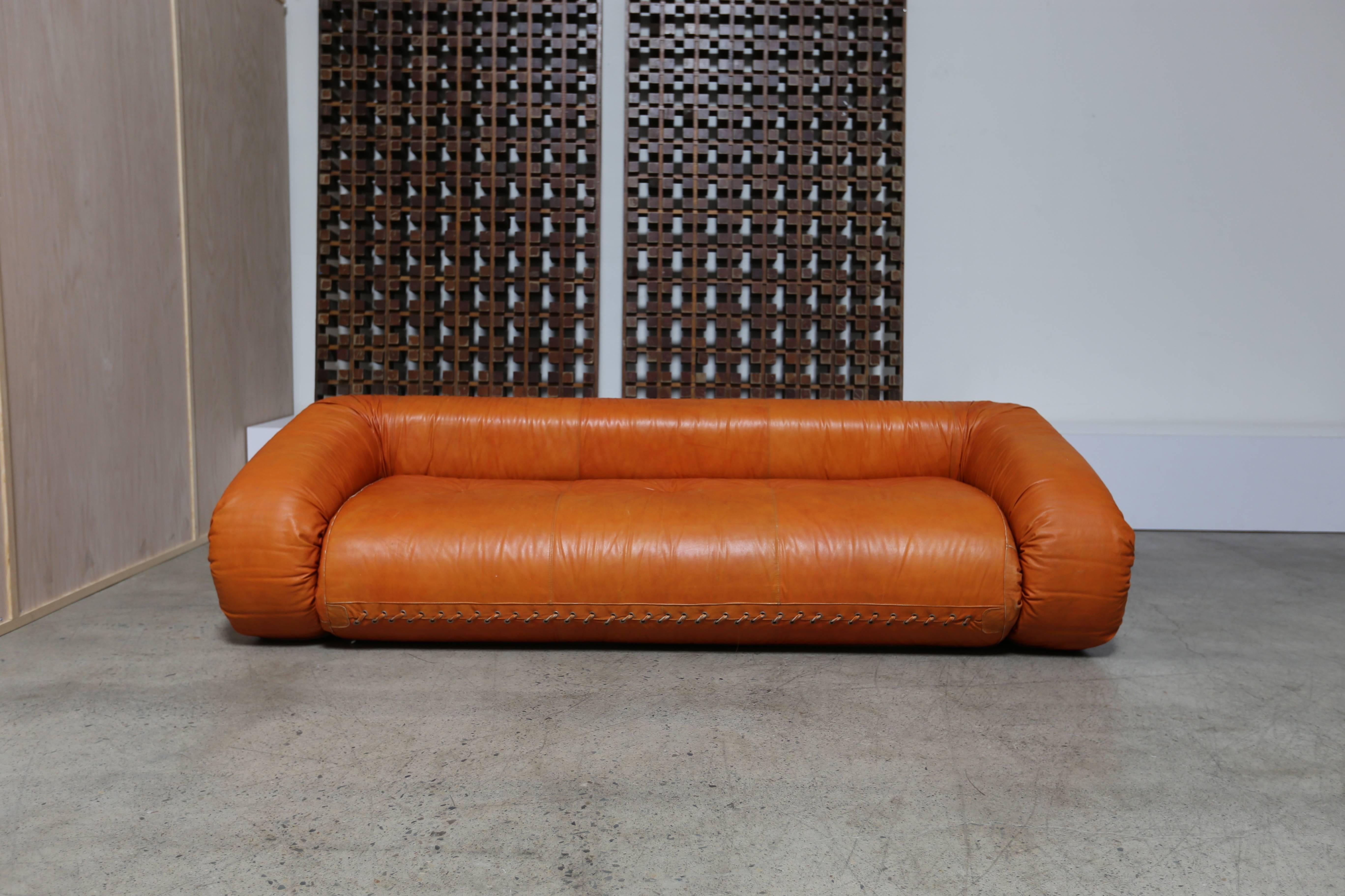 “Anfibio” sofa designed by Alessandro Becchi for Giovannetti. This piece converts into a bed.