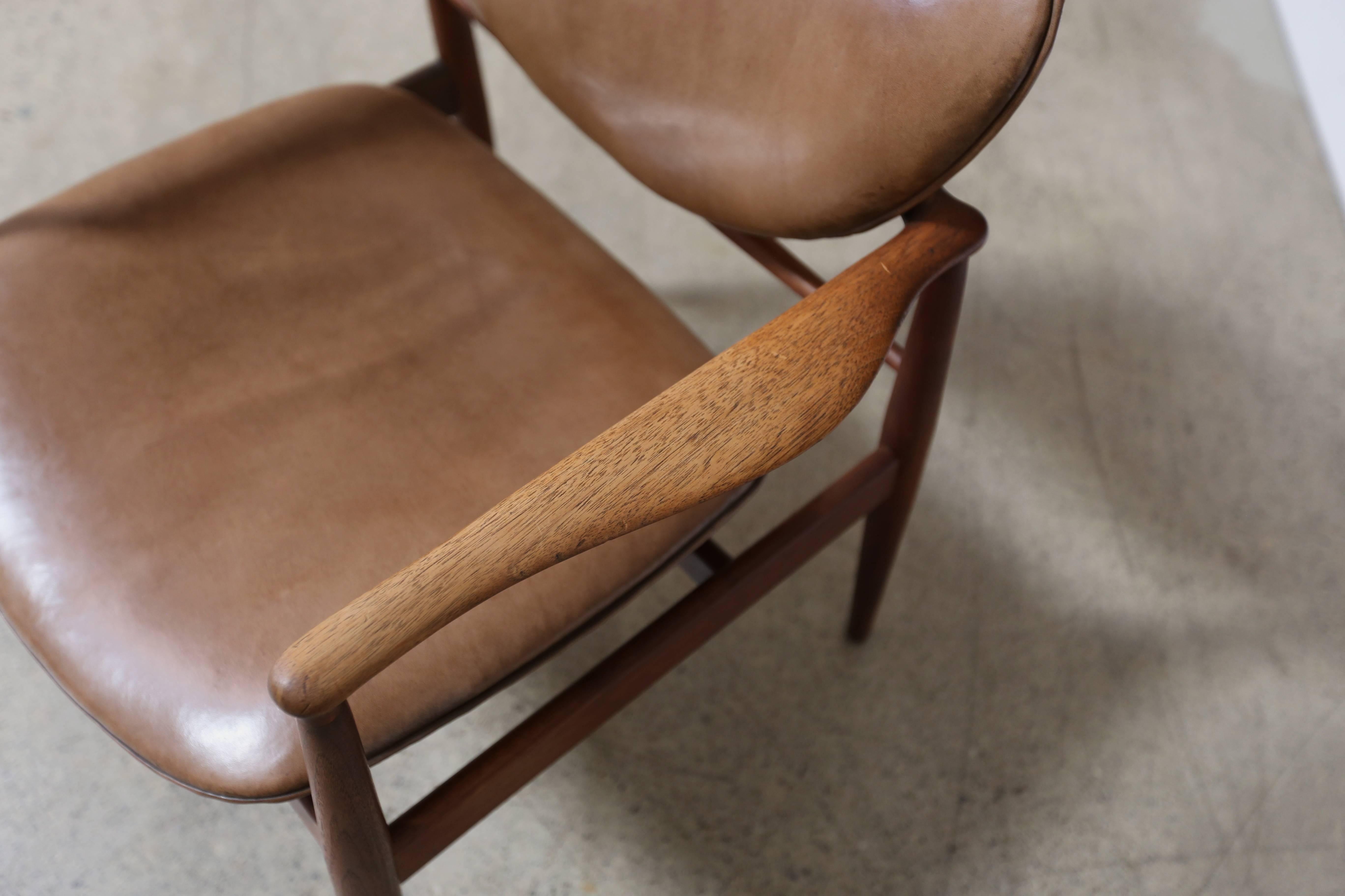 Leather Finn Juhl Armchair, Model 48