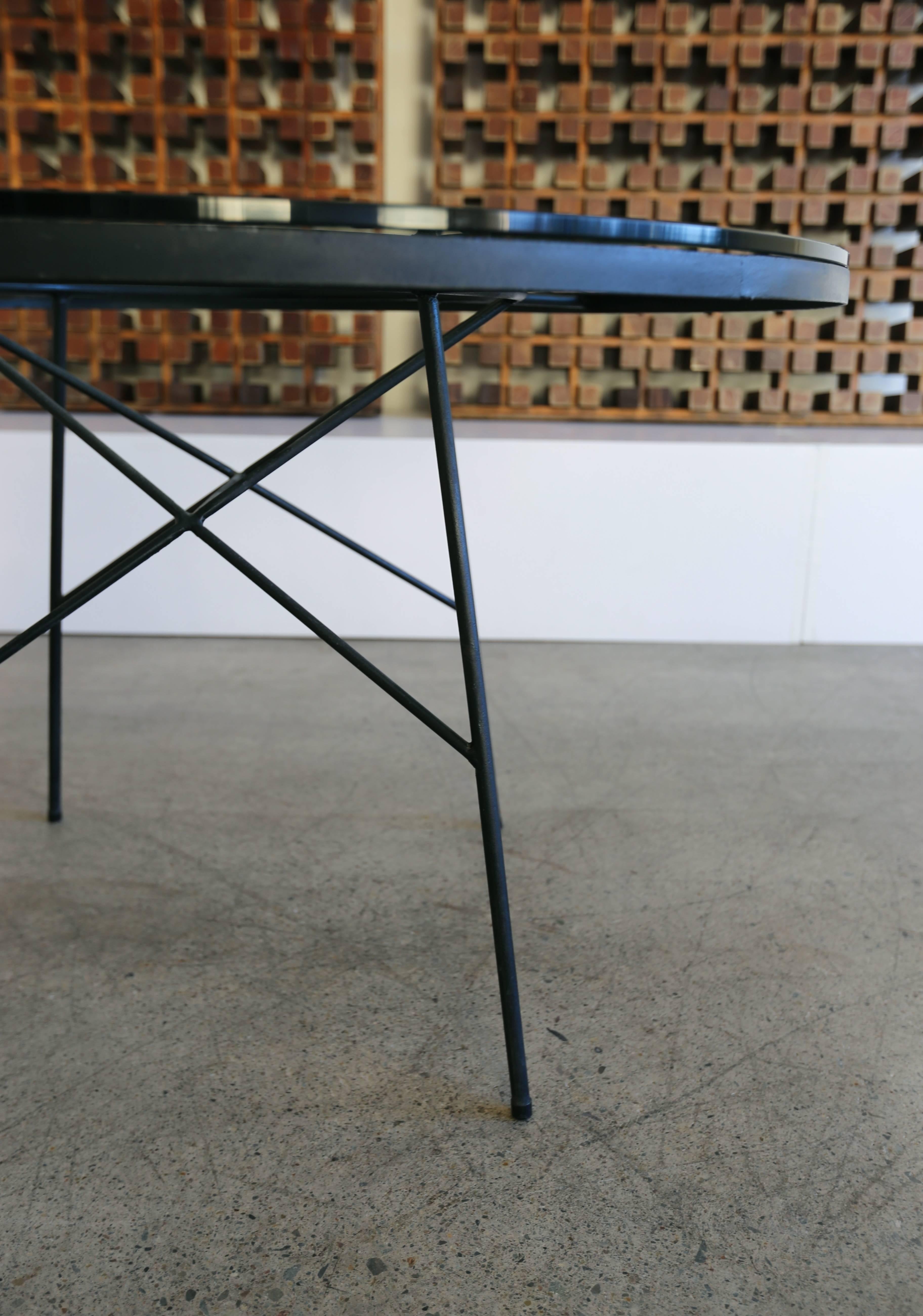 Iron and Glass Dining Table by Paul McCobb for Arbuck In Good Condition In Costa Mesa, CA