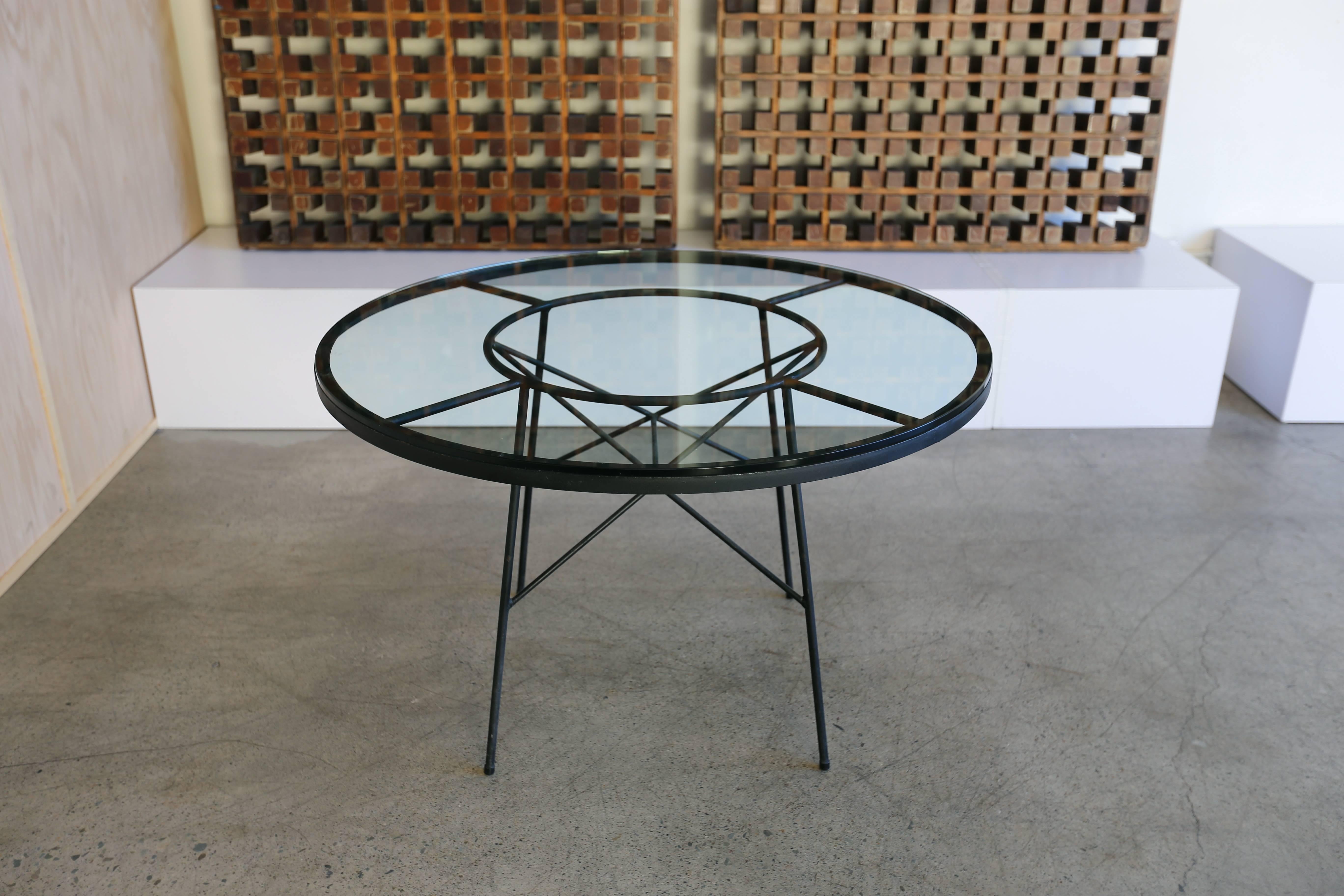Iron and Glass Dining Table by Paul McCobb for Arbuck 1