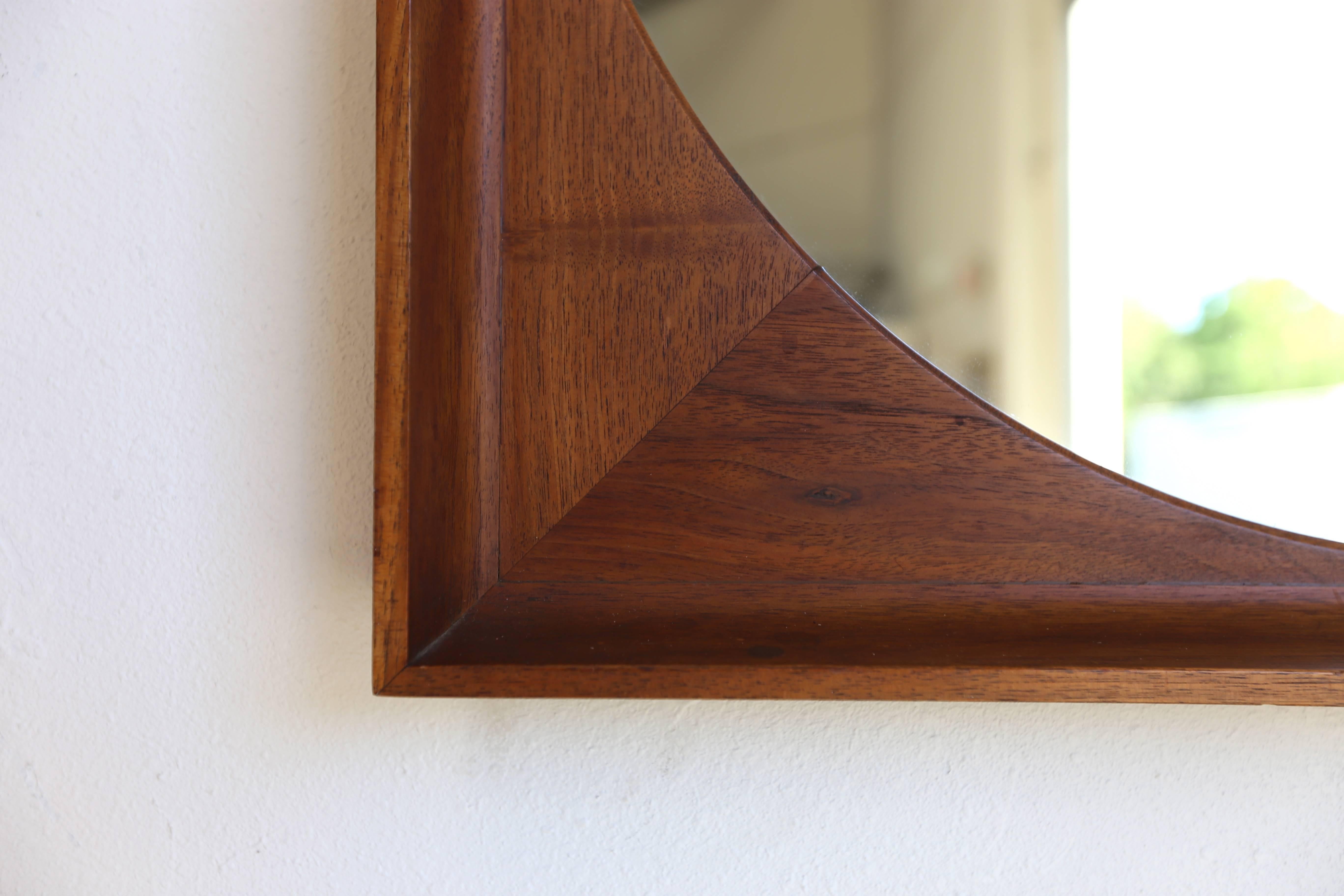 American Walnut Framed Mirror by Arthur Umanoff for Howard Miller