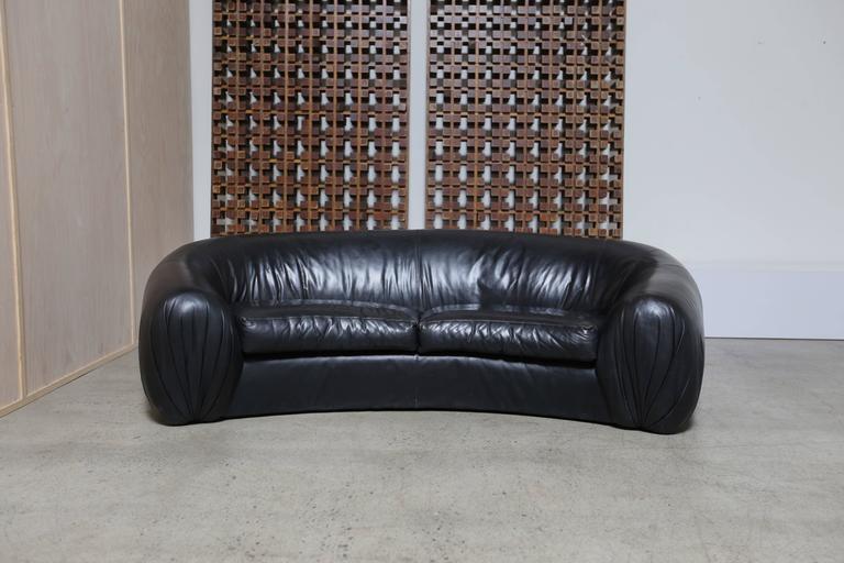 Curved Leather Sofa by Directional at 1stDibs curve leather sofa