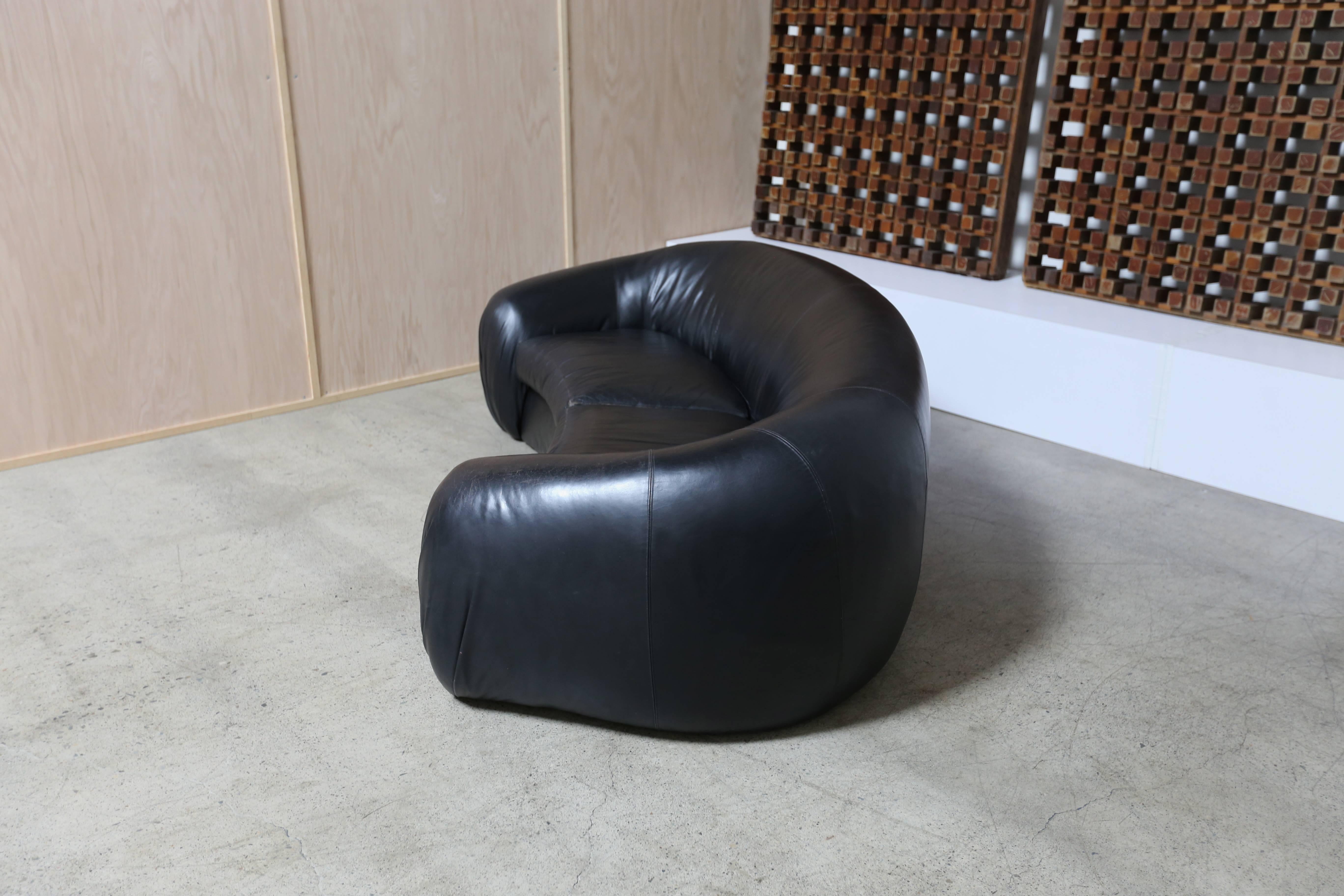 curve leather sofa
