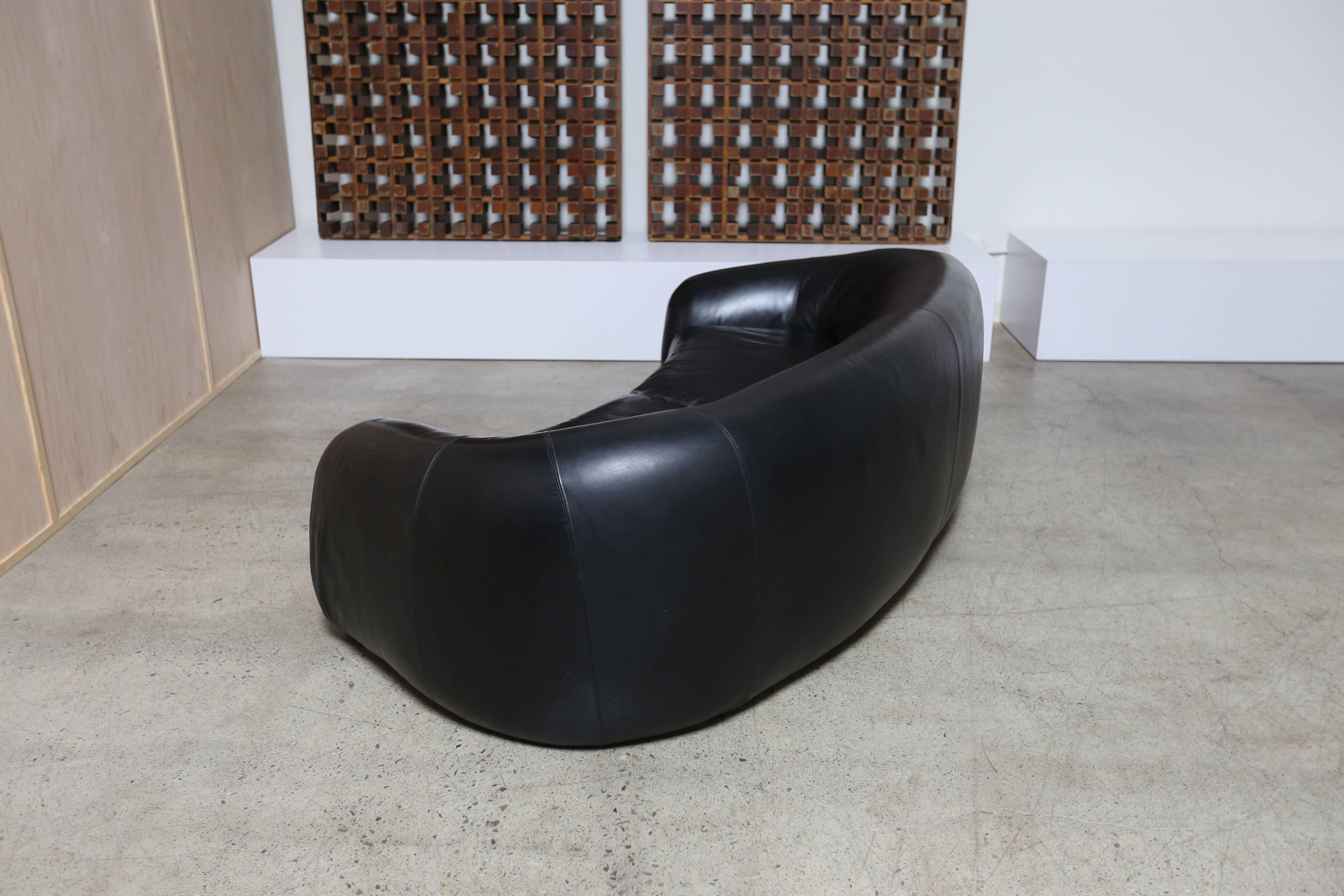 Curved Leather Sofa by Directional 1