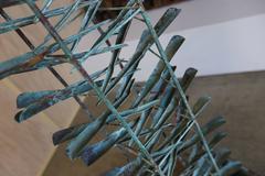 Patinated Brutalist Copper Fountain