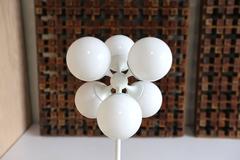 White Globe Floor Lamp by Lightolier