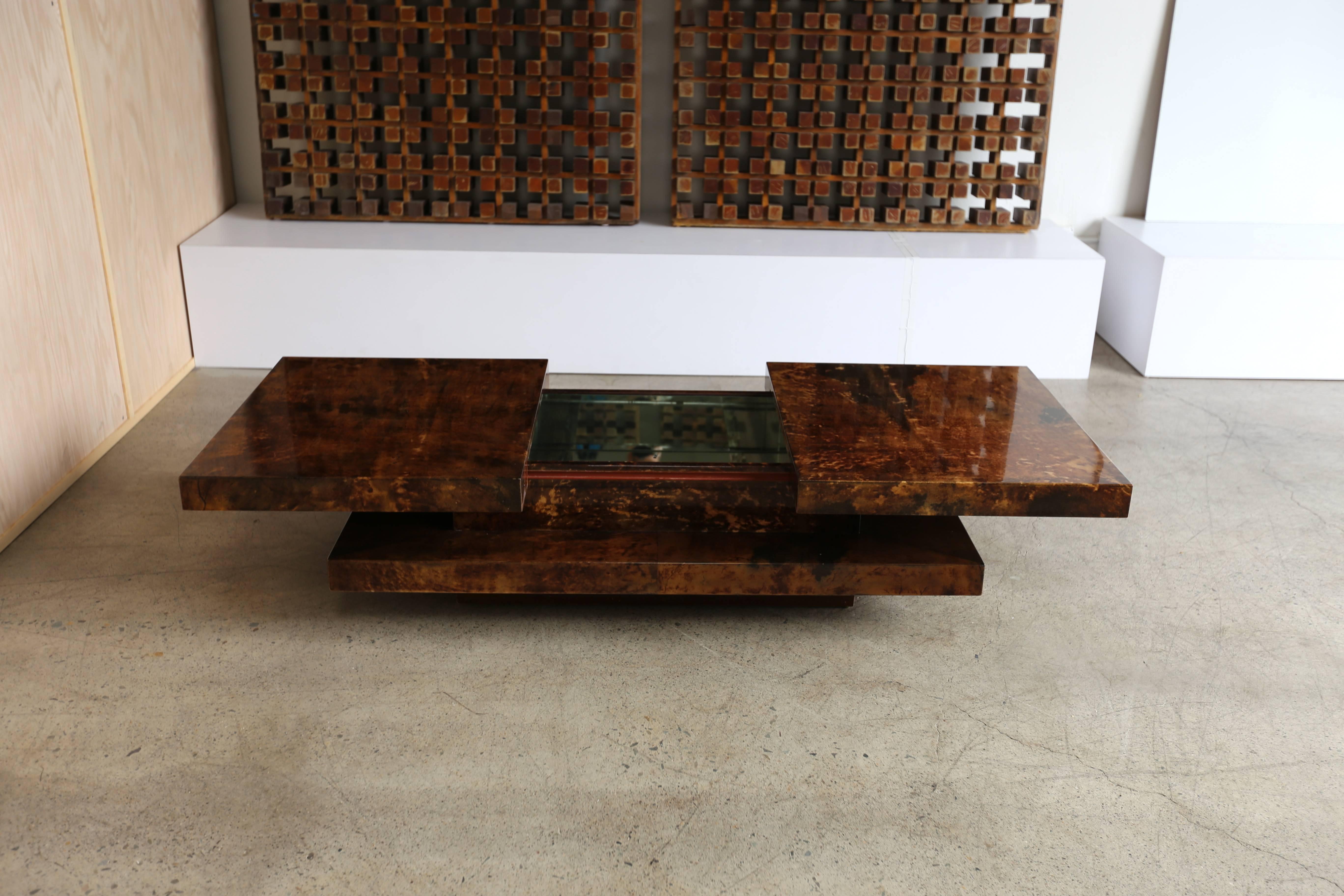 Mid-Century Modern Lacquered Goatskin Coffee Table by Aldo Tura