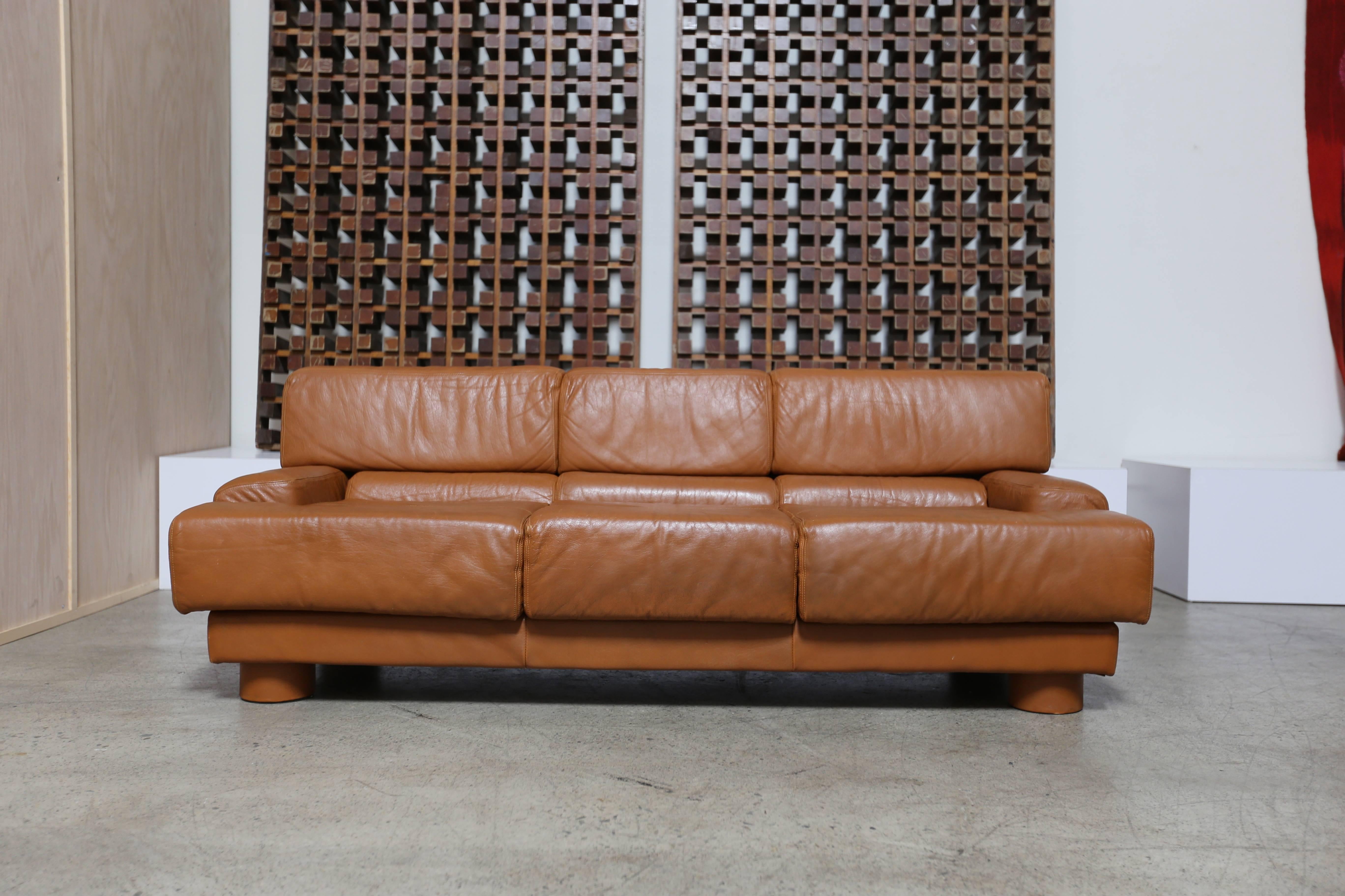Mid-Century Modern Leather Sofa by Percival Lafer