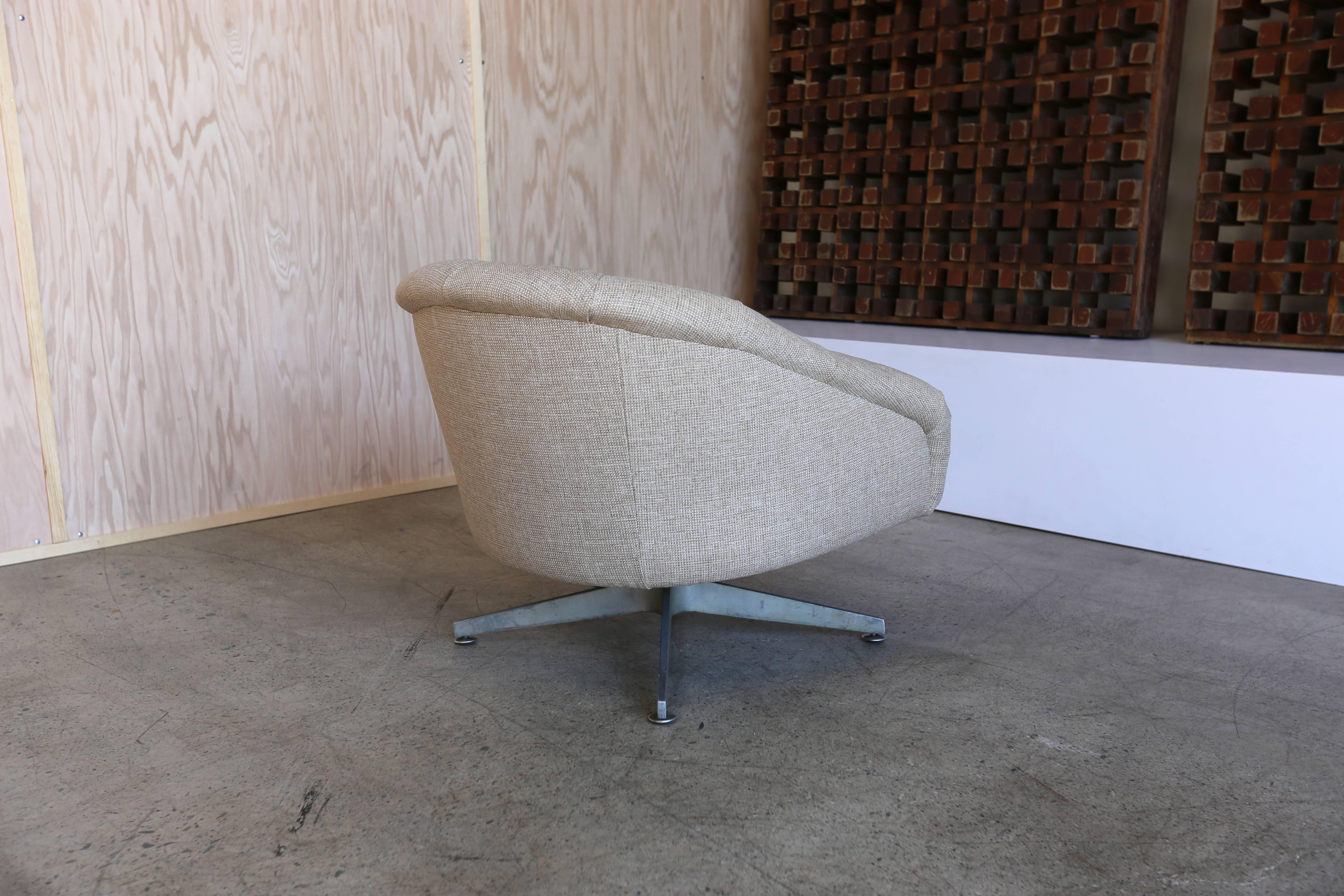 Aluminum Swivel Lounge Chair by Ward Bennett