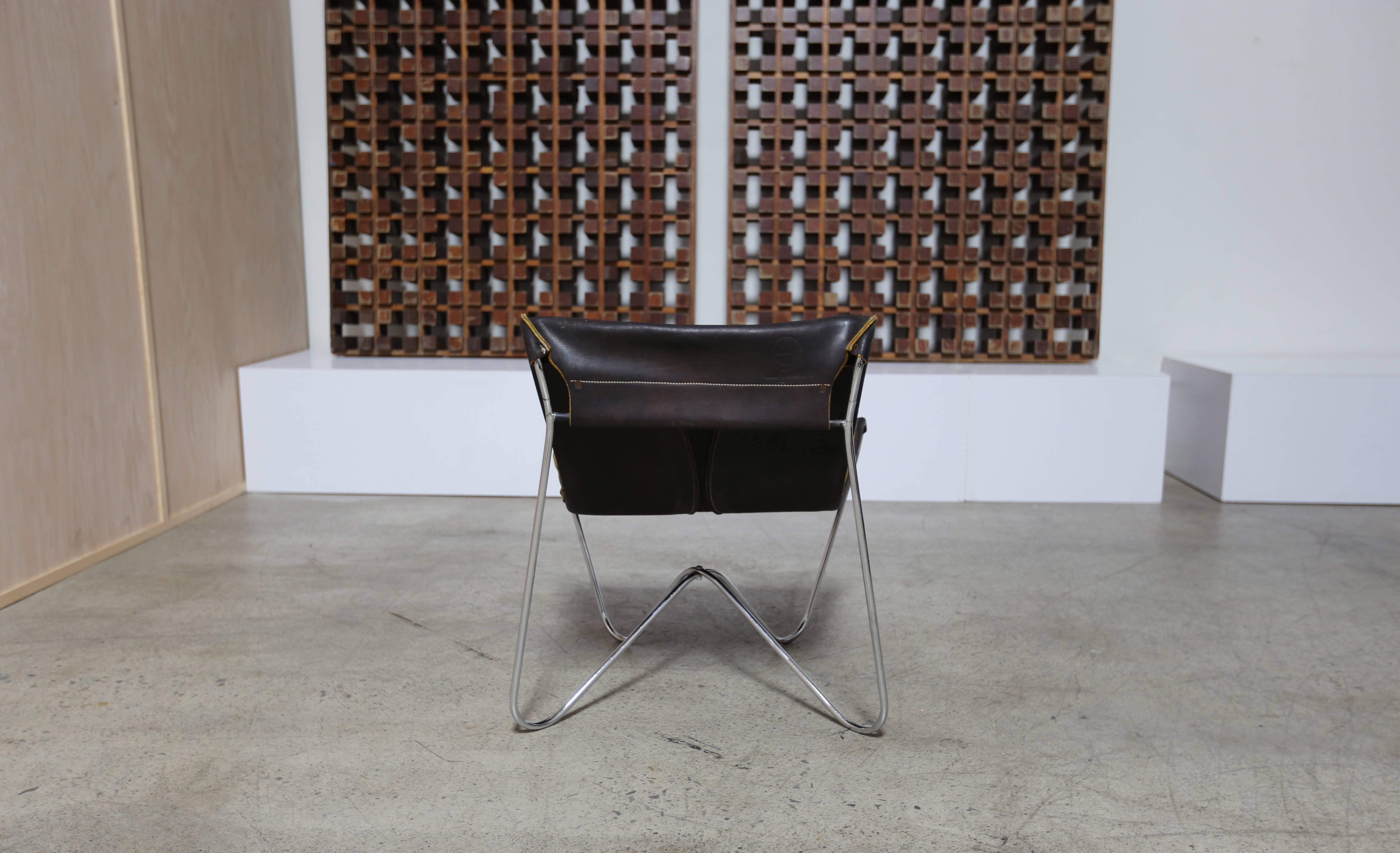 20th Century Leather and Chrome Lounge Chair by Max Gottschalk
