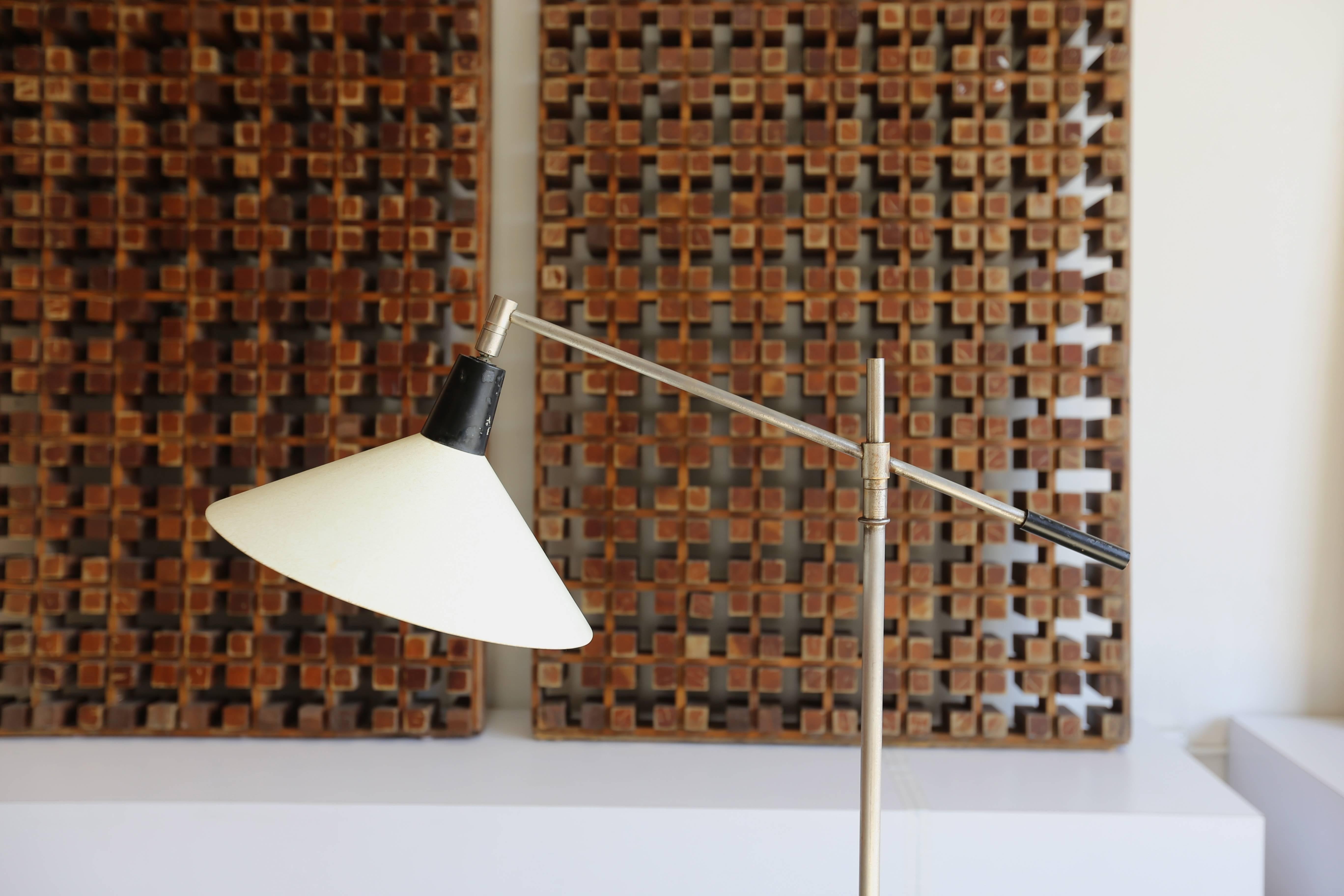 Floor Lamp by Gunnar Adolfson. This early floor lamp retains the original fiberglass shade.