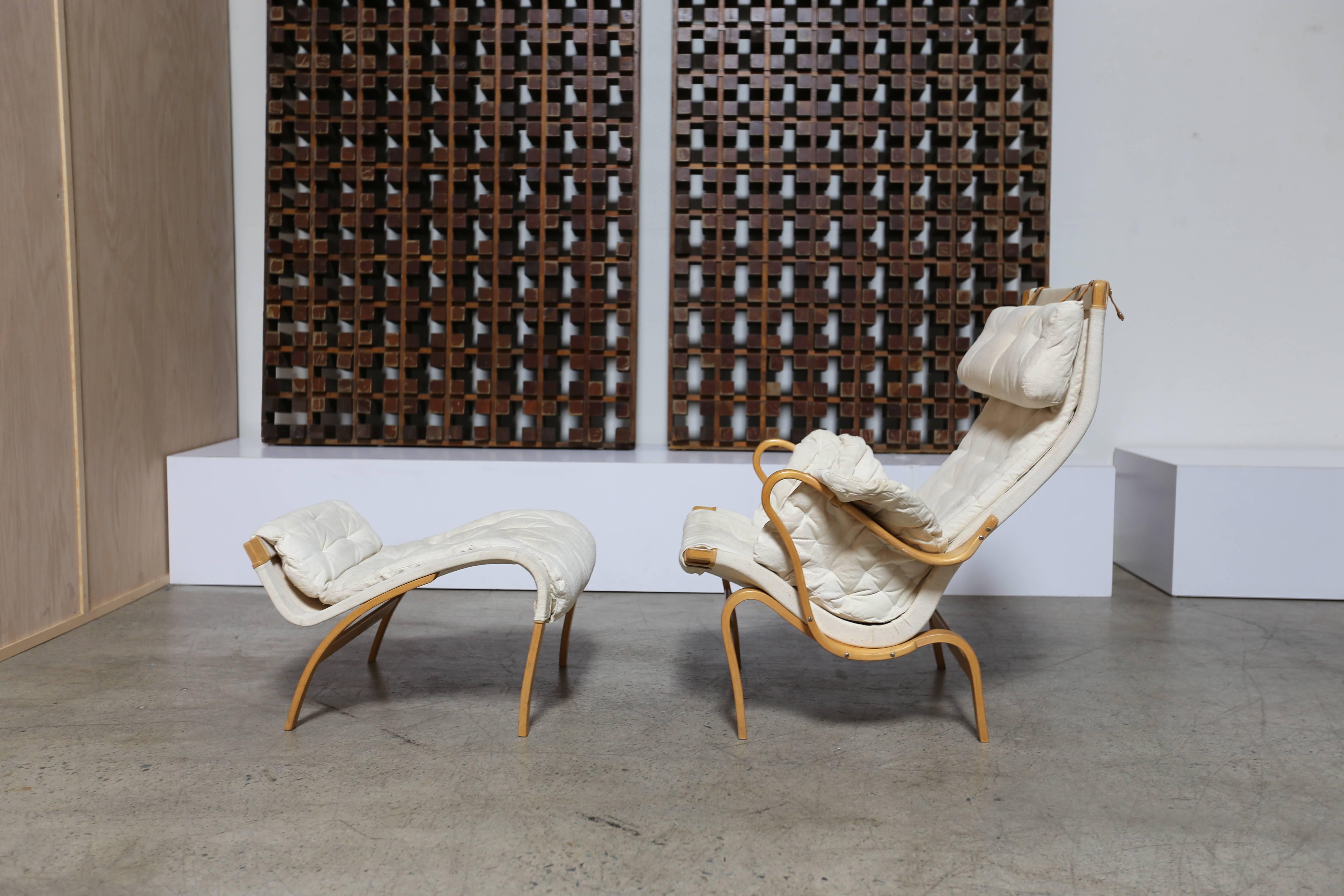 Pernilla Lounge Chair and Ottoman by Bruno Mathsson 2