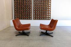 Rare Pair of Swivel Lounge Chairs by Javier Carvajal