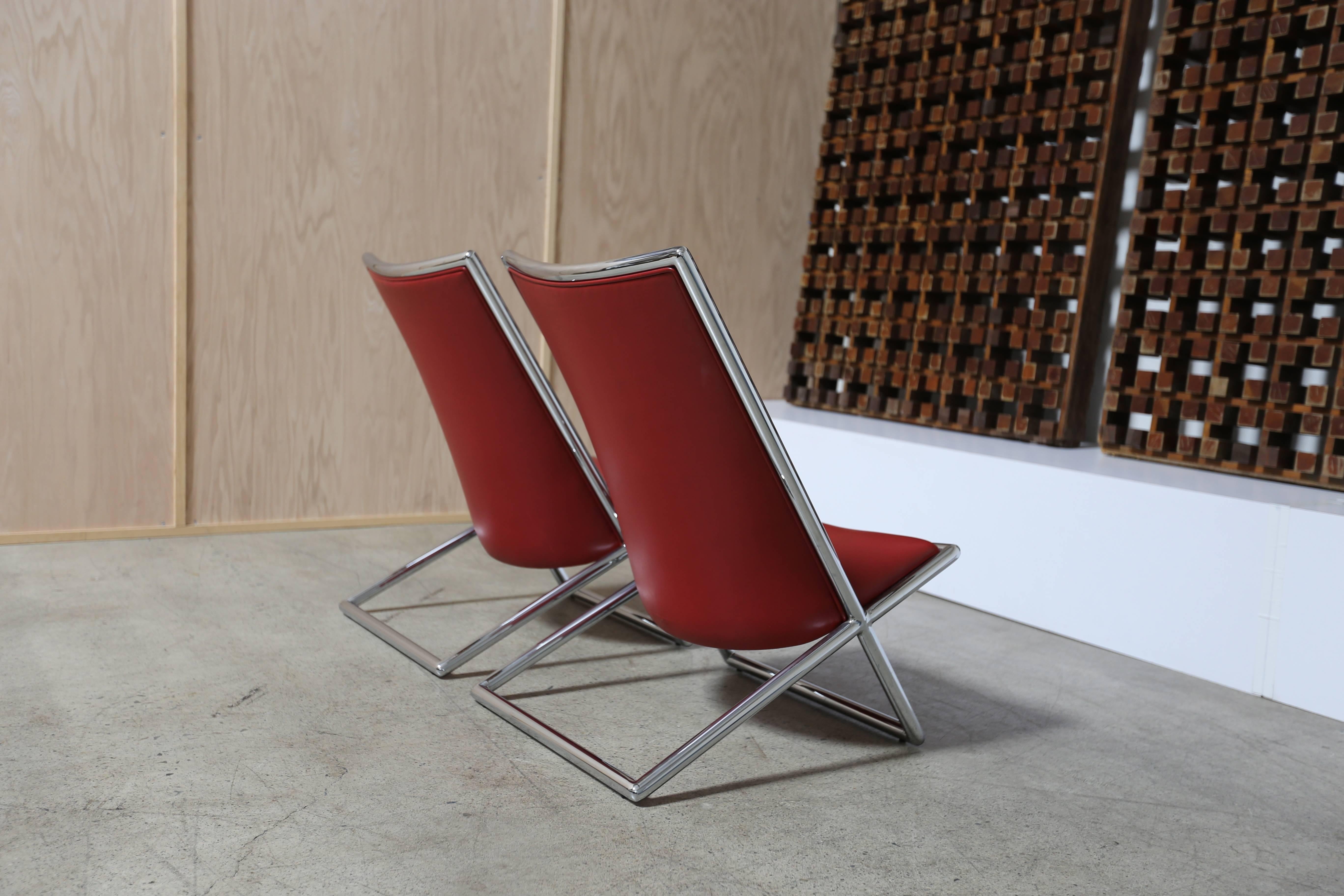 20th Century Pair of Scissor Chairs by Ward Bennett
