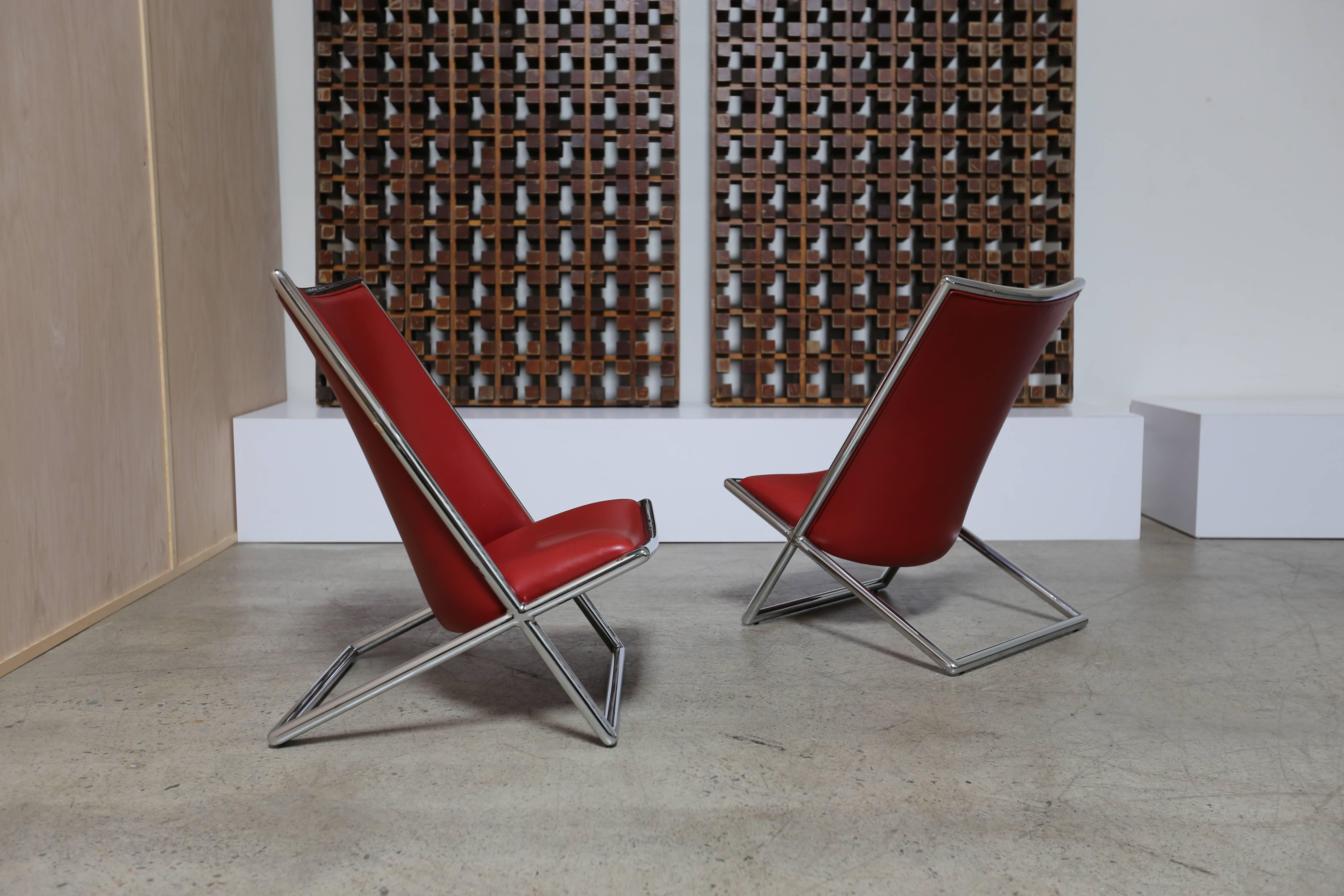 Pair of Scissor Chairs by Ward Bennett 2