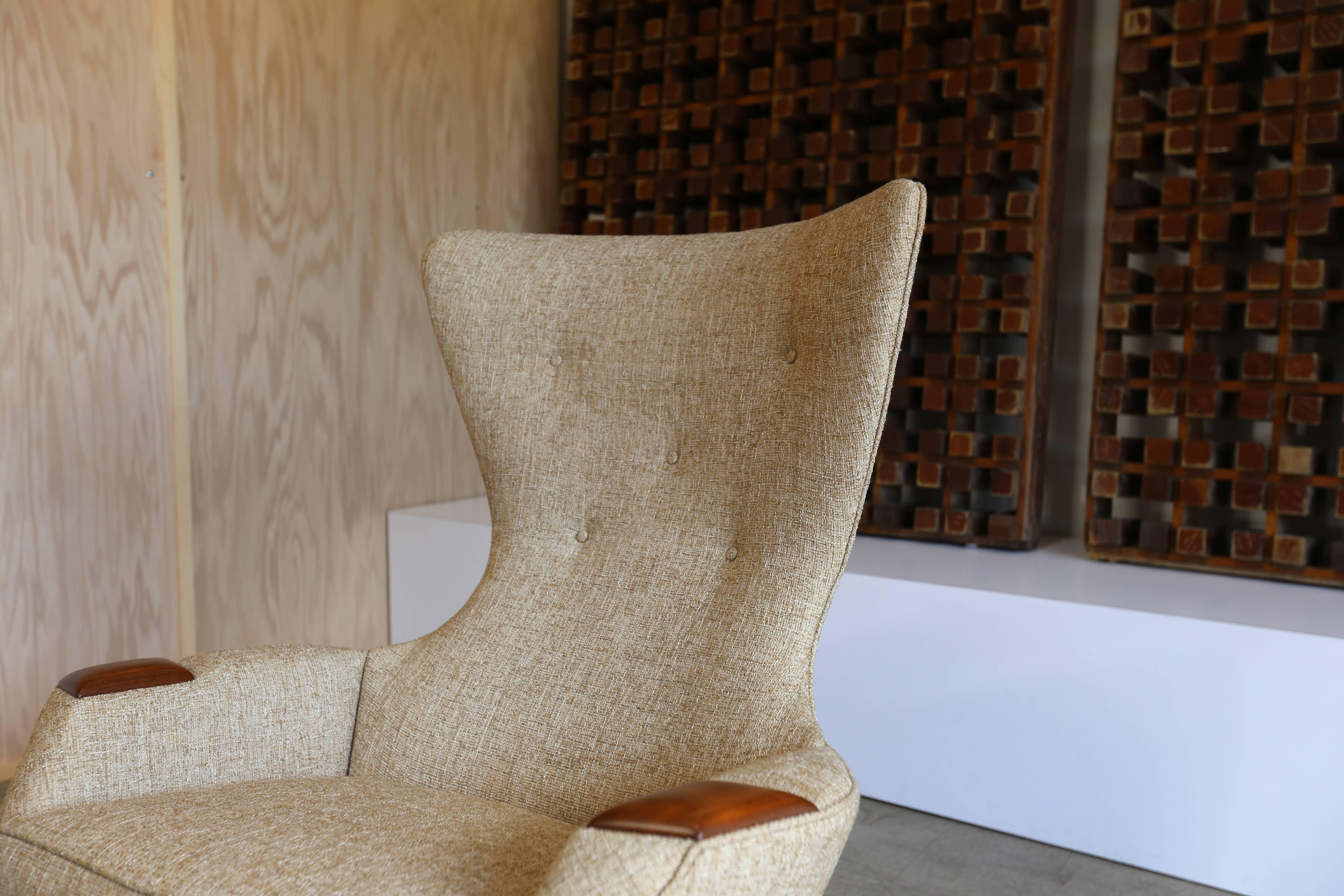 Fabric Wingback Chair by Adrian Pearsall for Craft Associates