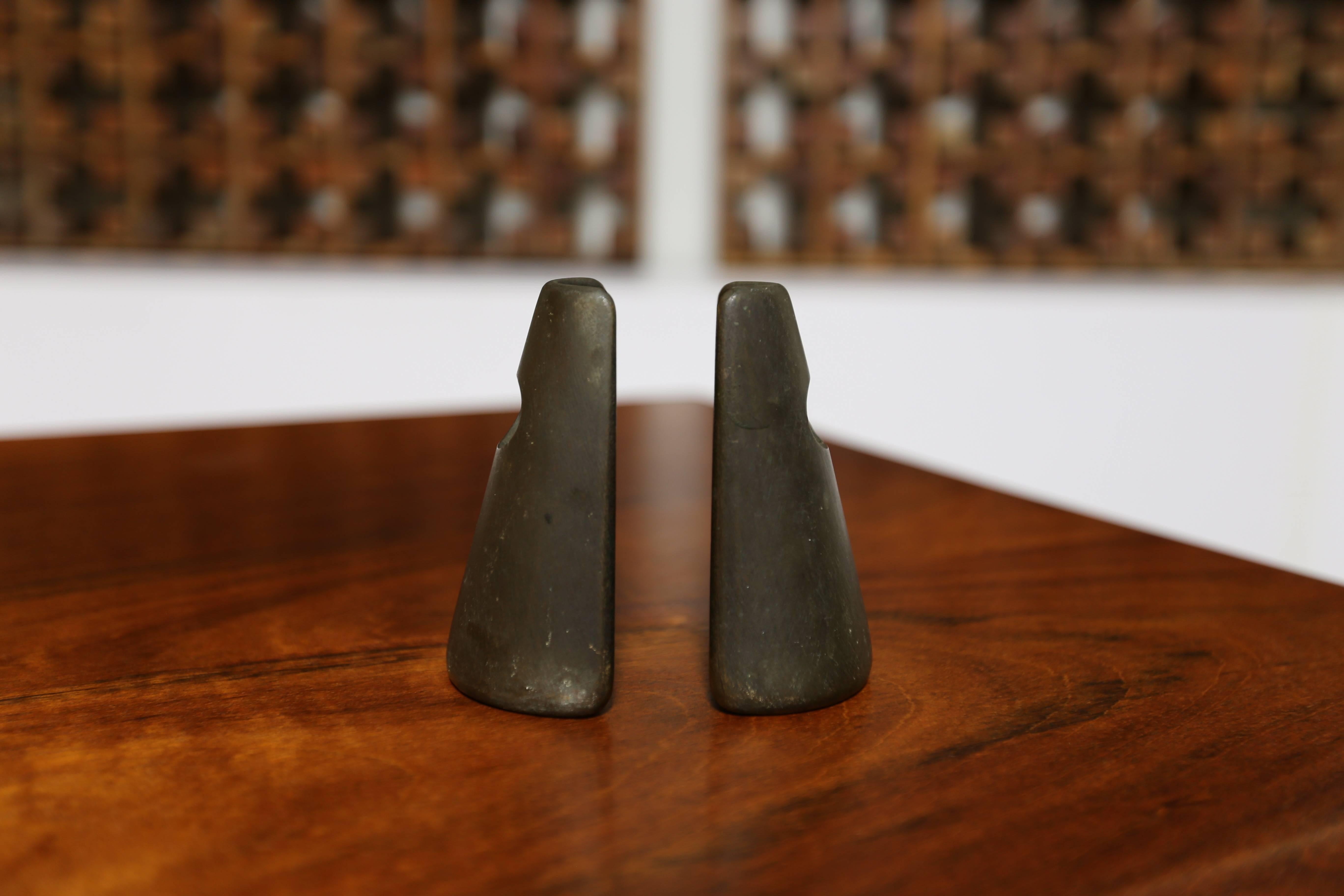 Patinated Vintage Pair of Bookends by Carl Auböck II