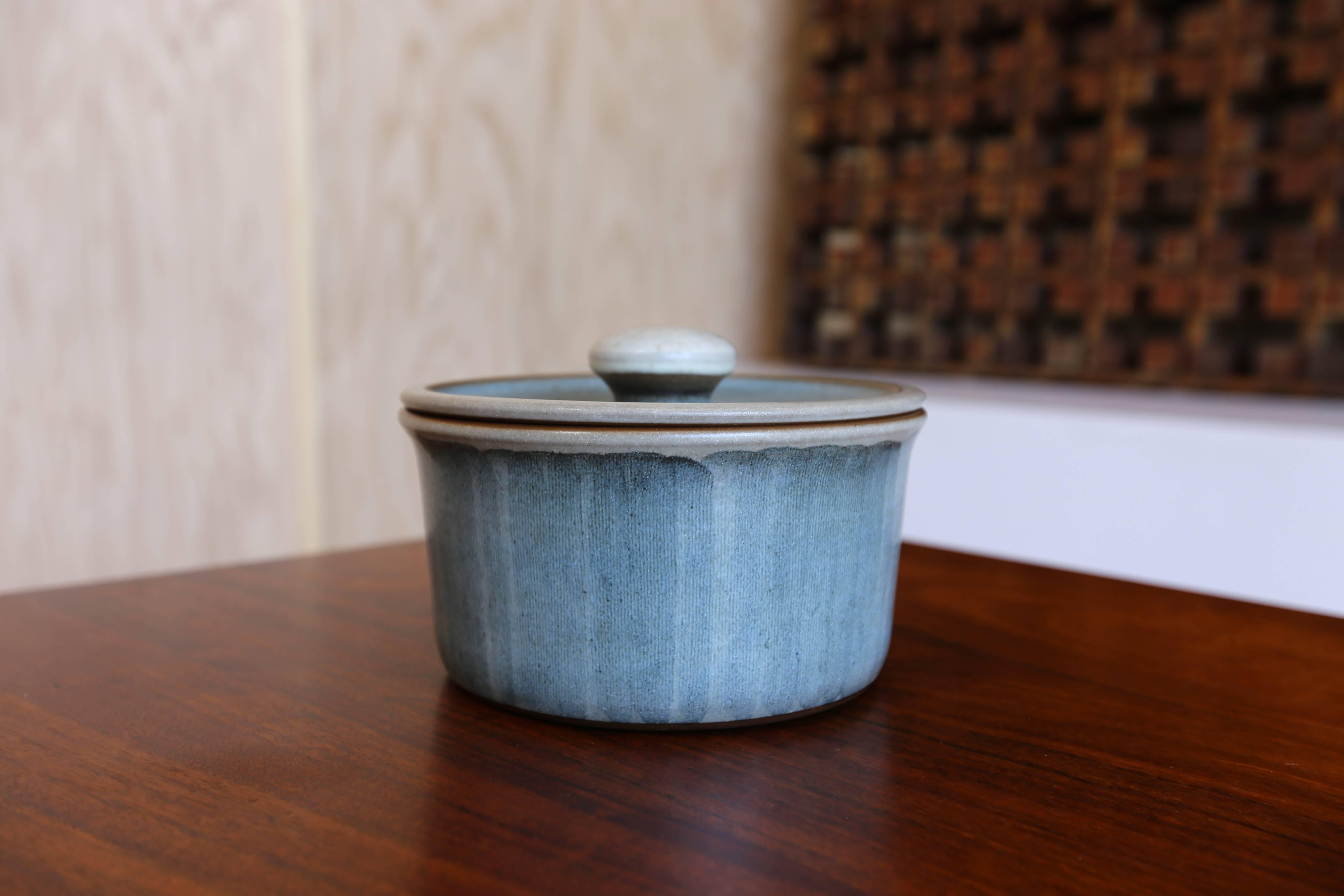 Lidded Ceramic Vessel by Rupert Deese In Excellent Condition In Costa Mesa, CA