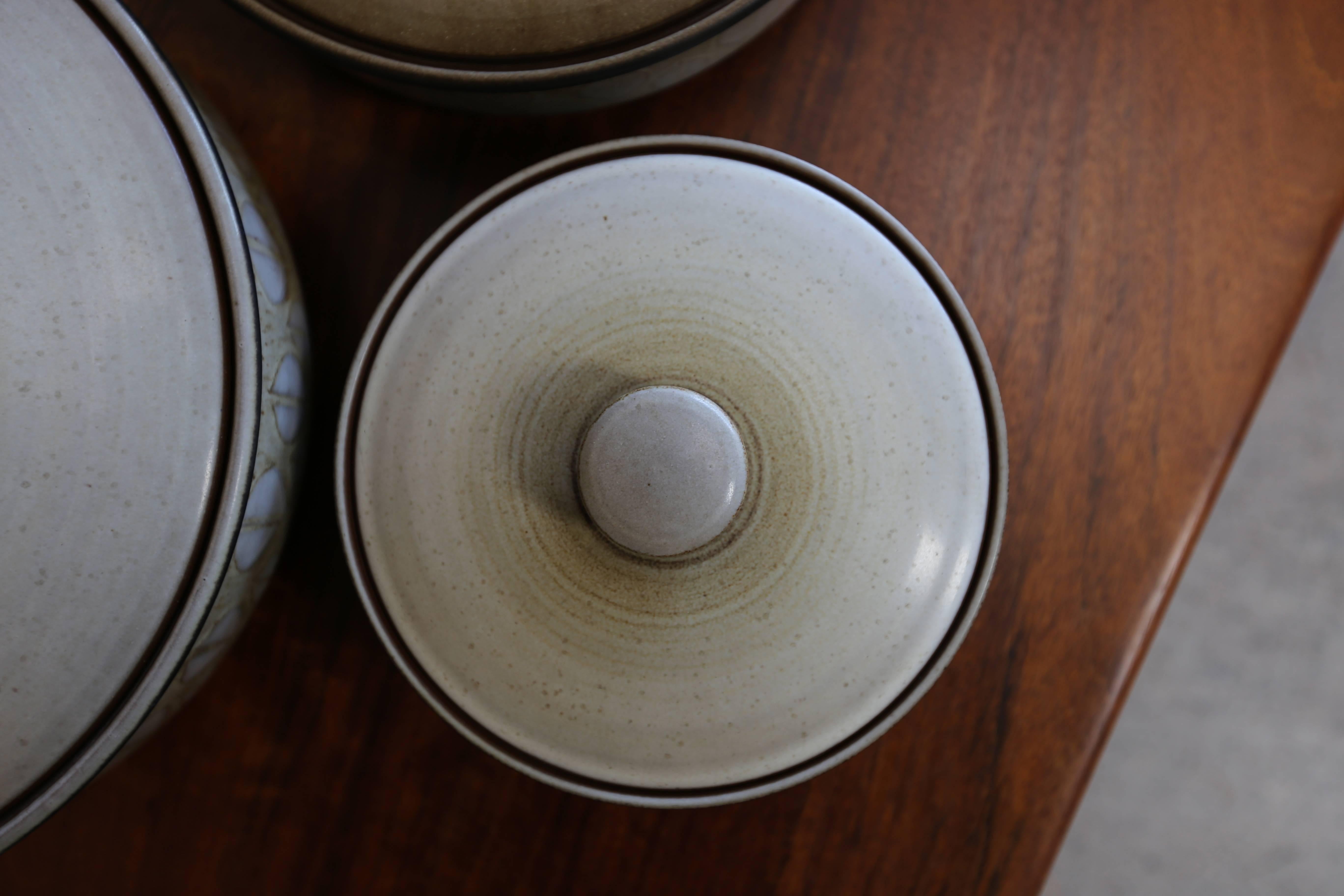 20th Century Set of Three Lidded Vessels by Rupert Deese