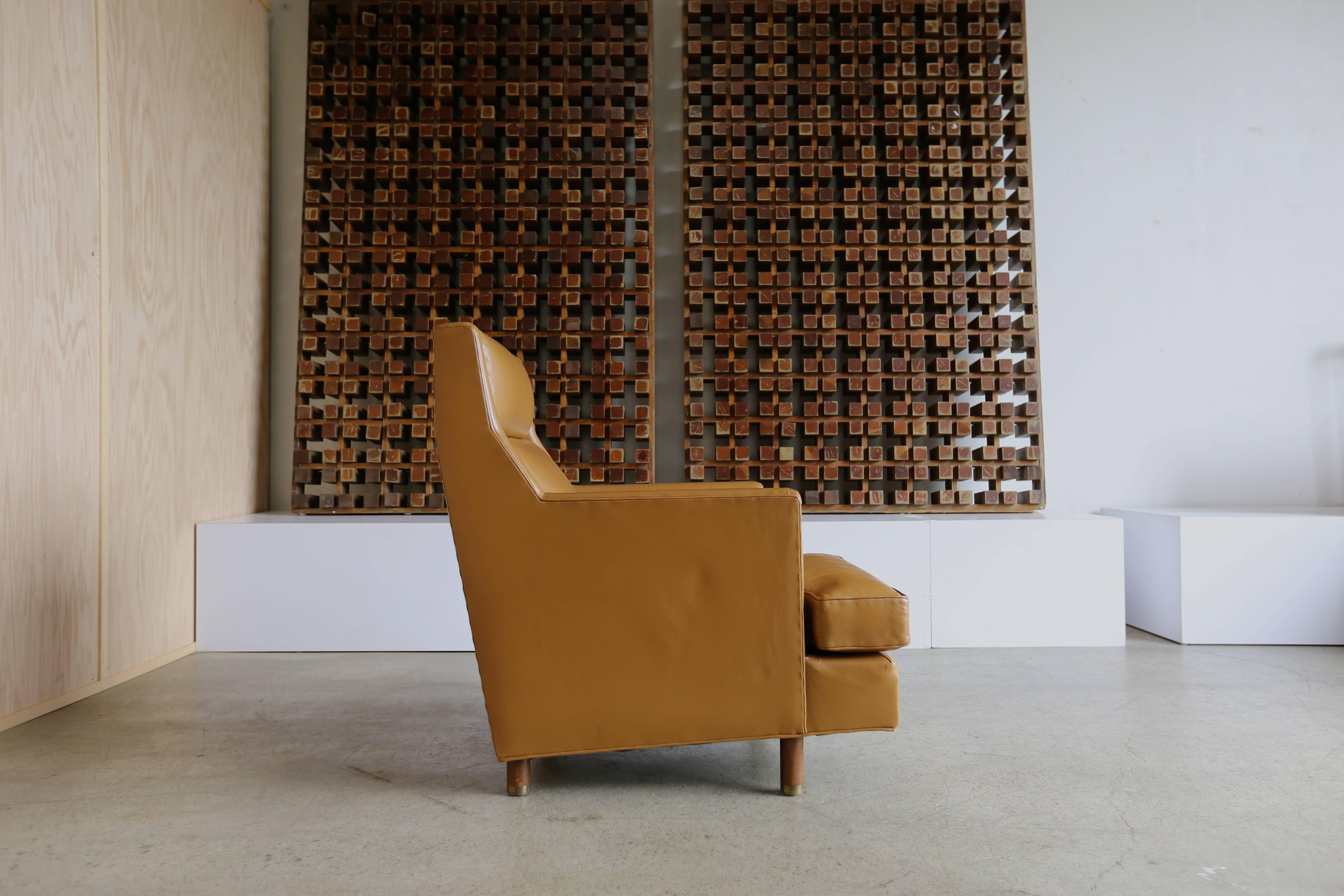 Leather lounge chair by Edward Wormley for Dunbar.