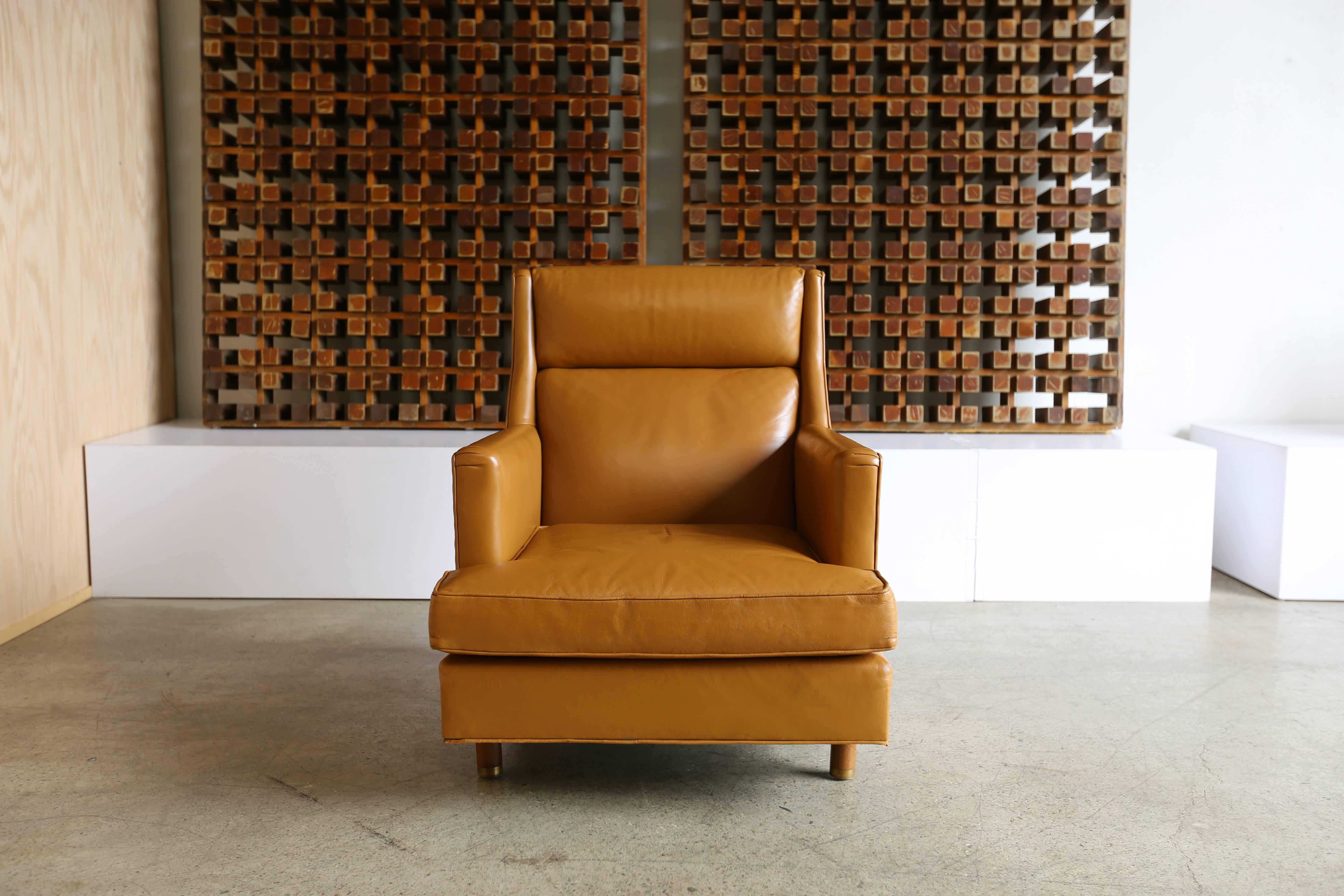 American Leather Lounge Chair by Edward Wormley for Dunbar