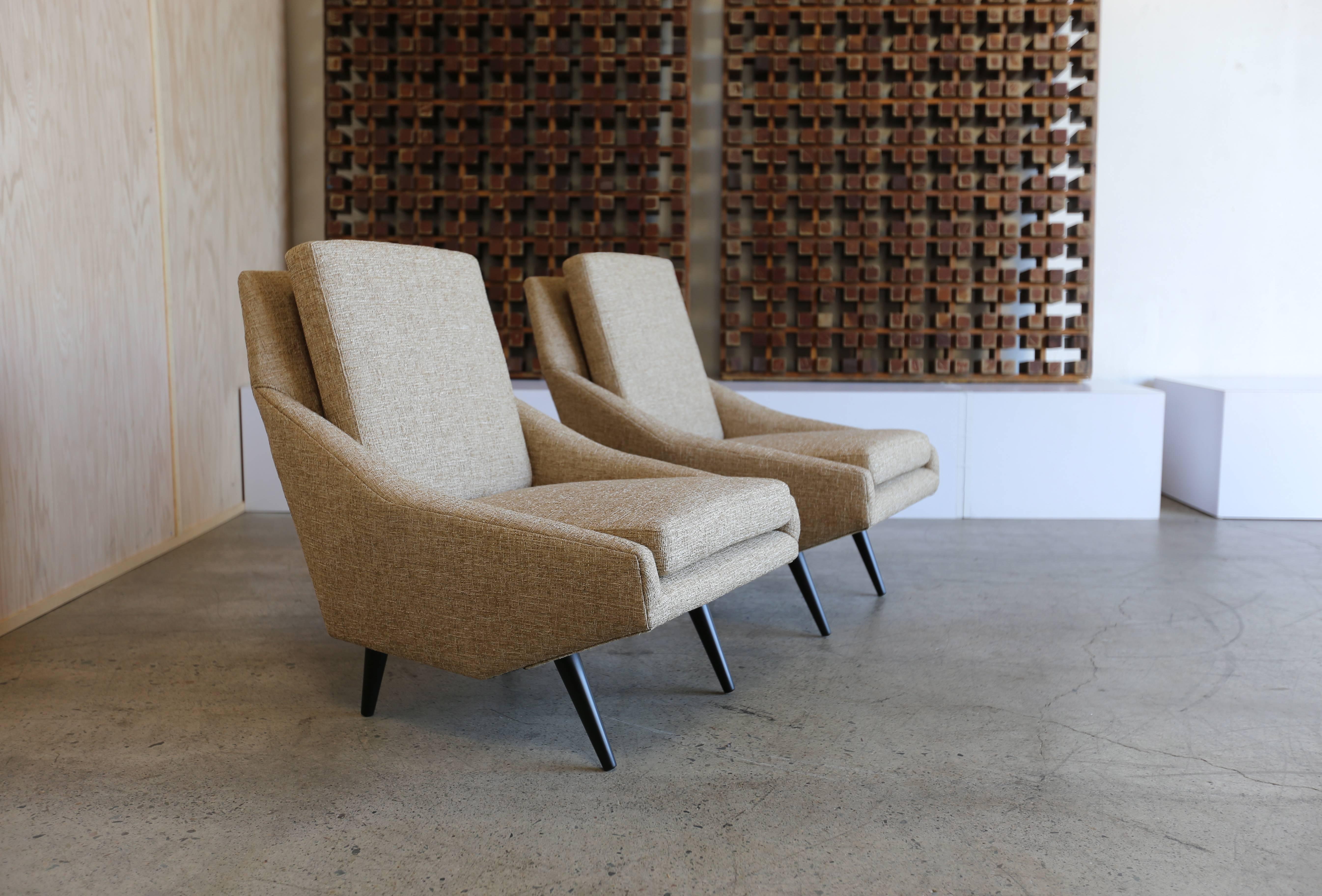 Pair of Italian lounge chairs.