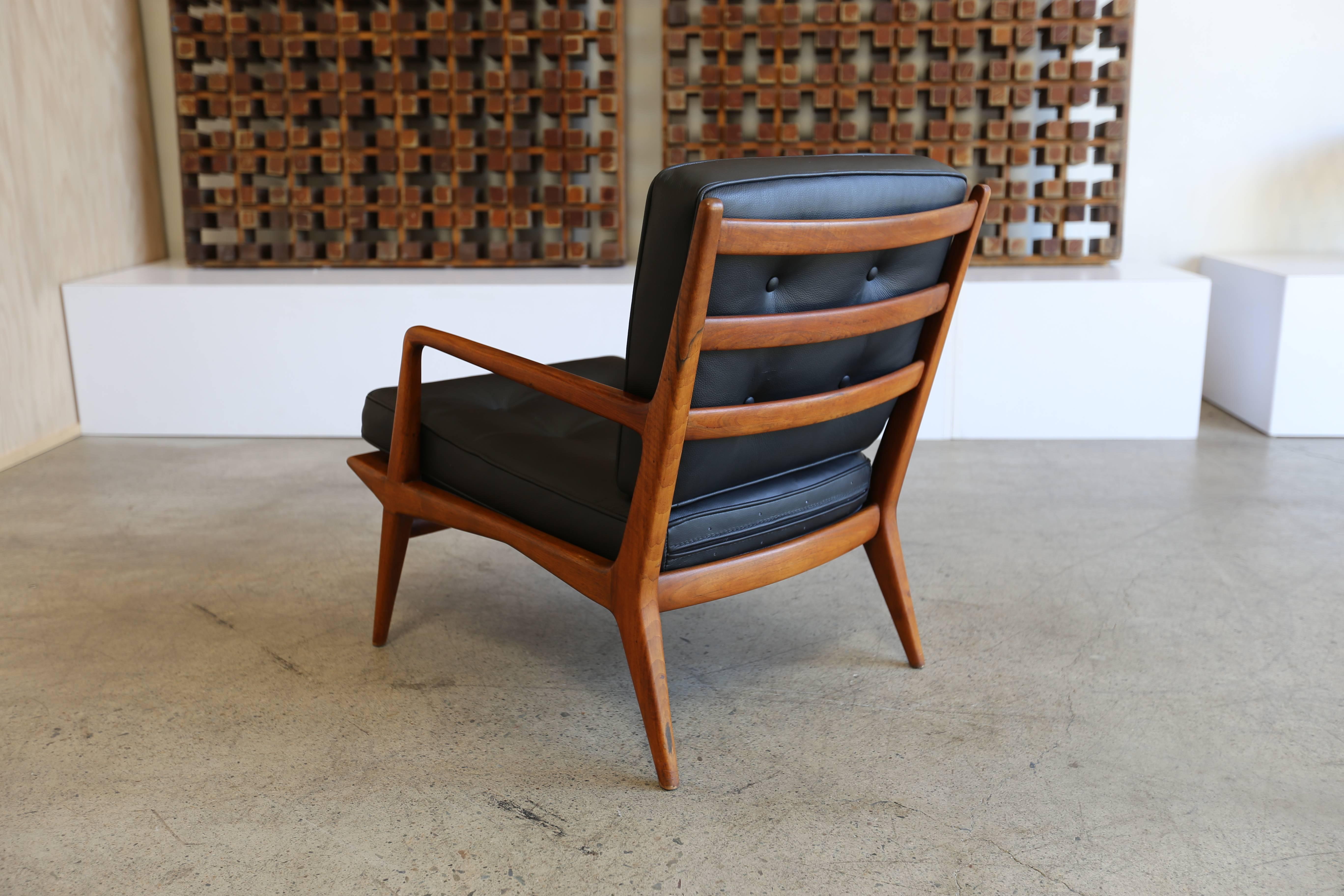 Leather Carlo di Carli Lounge Chair for M. Singer & Sons, 1950s = MOVING SALE !!!!!