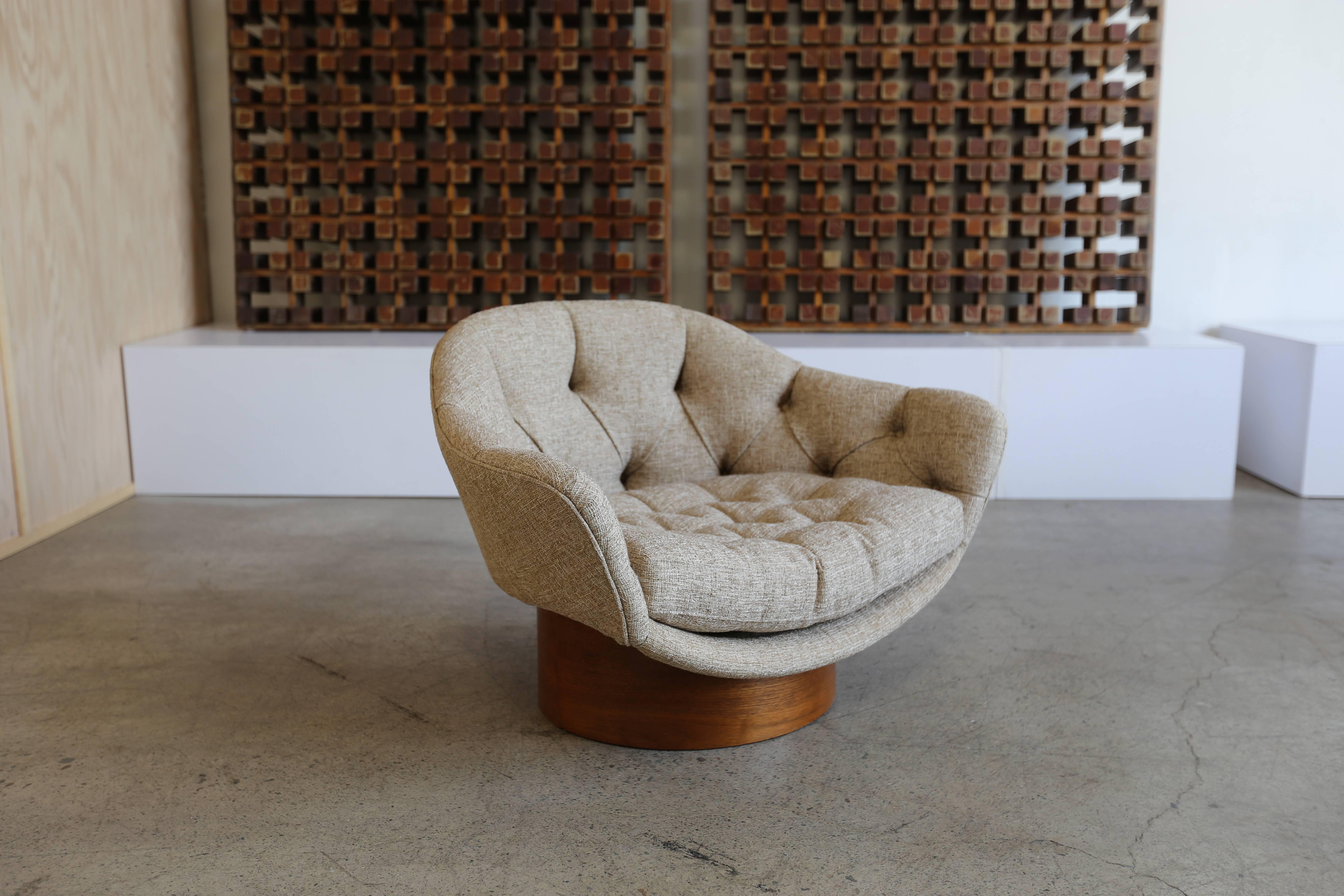 20th Century Modernist Tufted Barrel Chairs